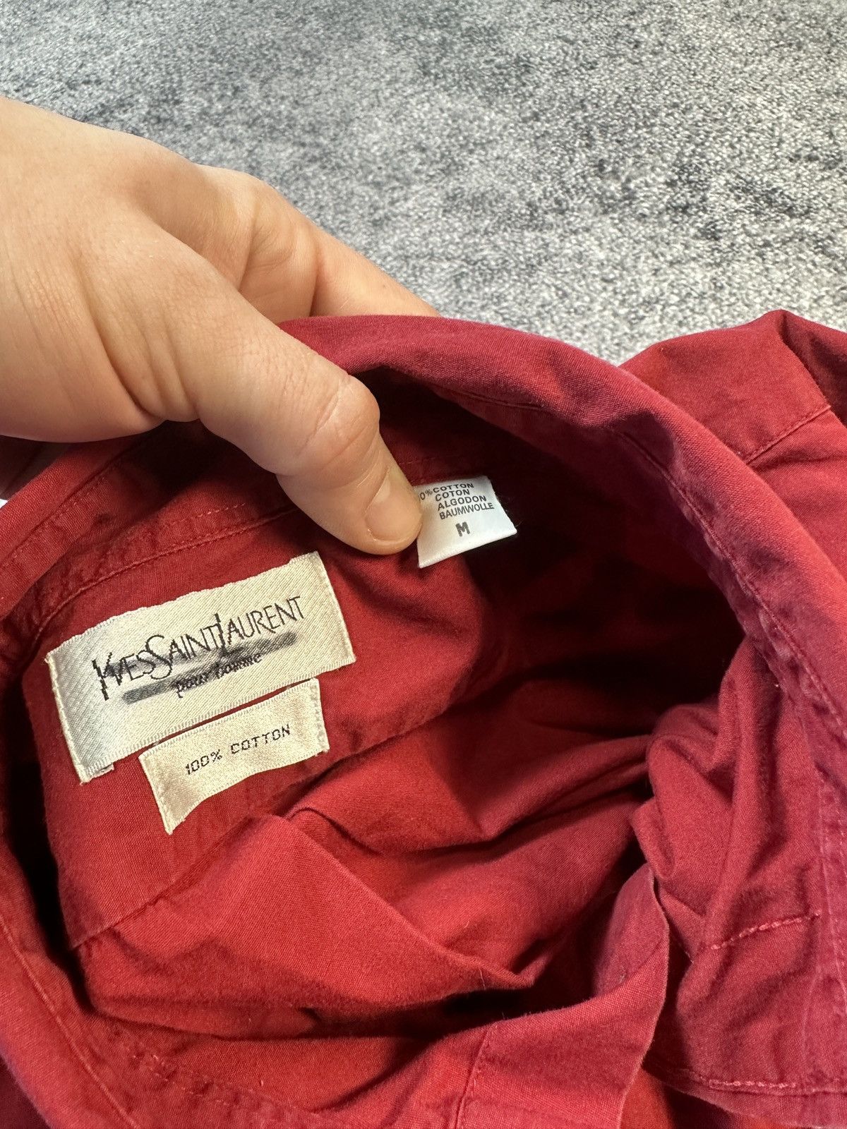 Vintage × Yves Saint Laurent Y2K Vintage Yves Saint Laurent YSL Logo Shirt Button Up Rare Size US M / EU 48-50 / 2 - 4 Thumbnail