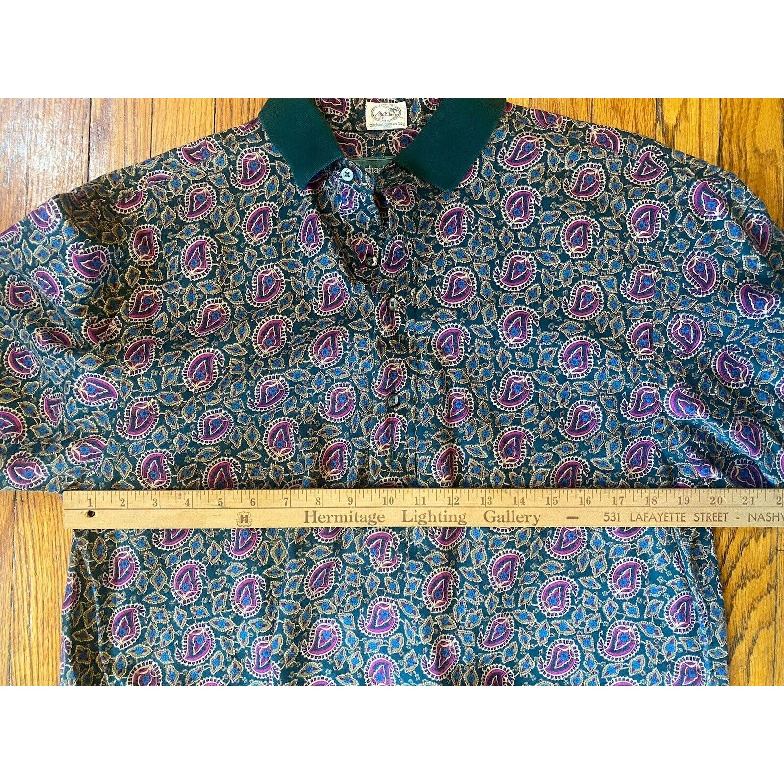 Other Michael Thomas Polo Shirt Egyptian Cotton Men’s L Dark Green Size US L / EU 52-54 / 3 - 9 Thumbnail