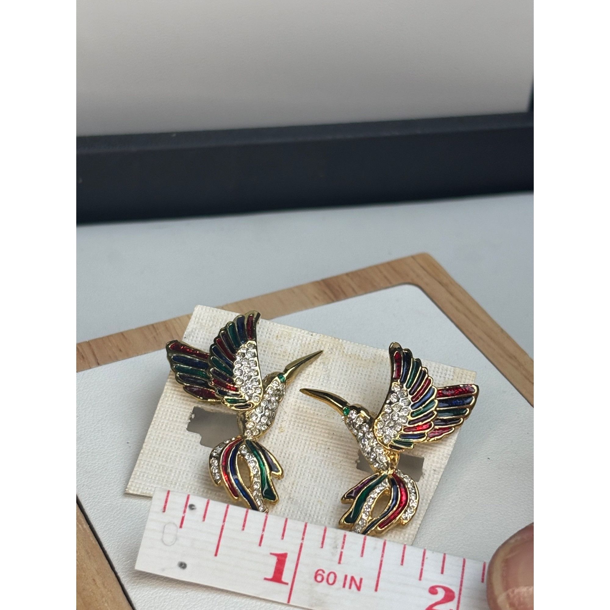 Other Vintage Hummingbird Crystal Stud Earrings Size ONE SIZE - 5 Thumbnail