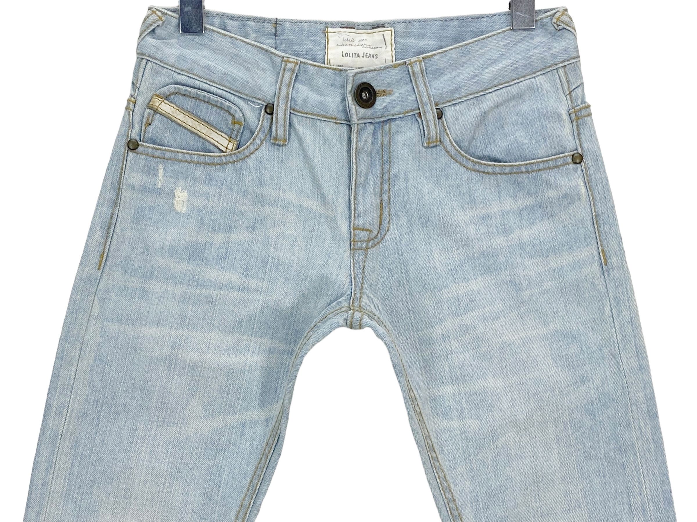 Japanese Brand Lolita Light Wash Denim Flare Jeans Japanese Embellish Jeans Size 25" / US 0 / IT 36 - 3 Thumbnail