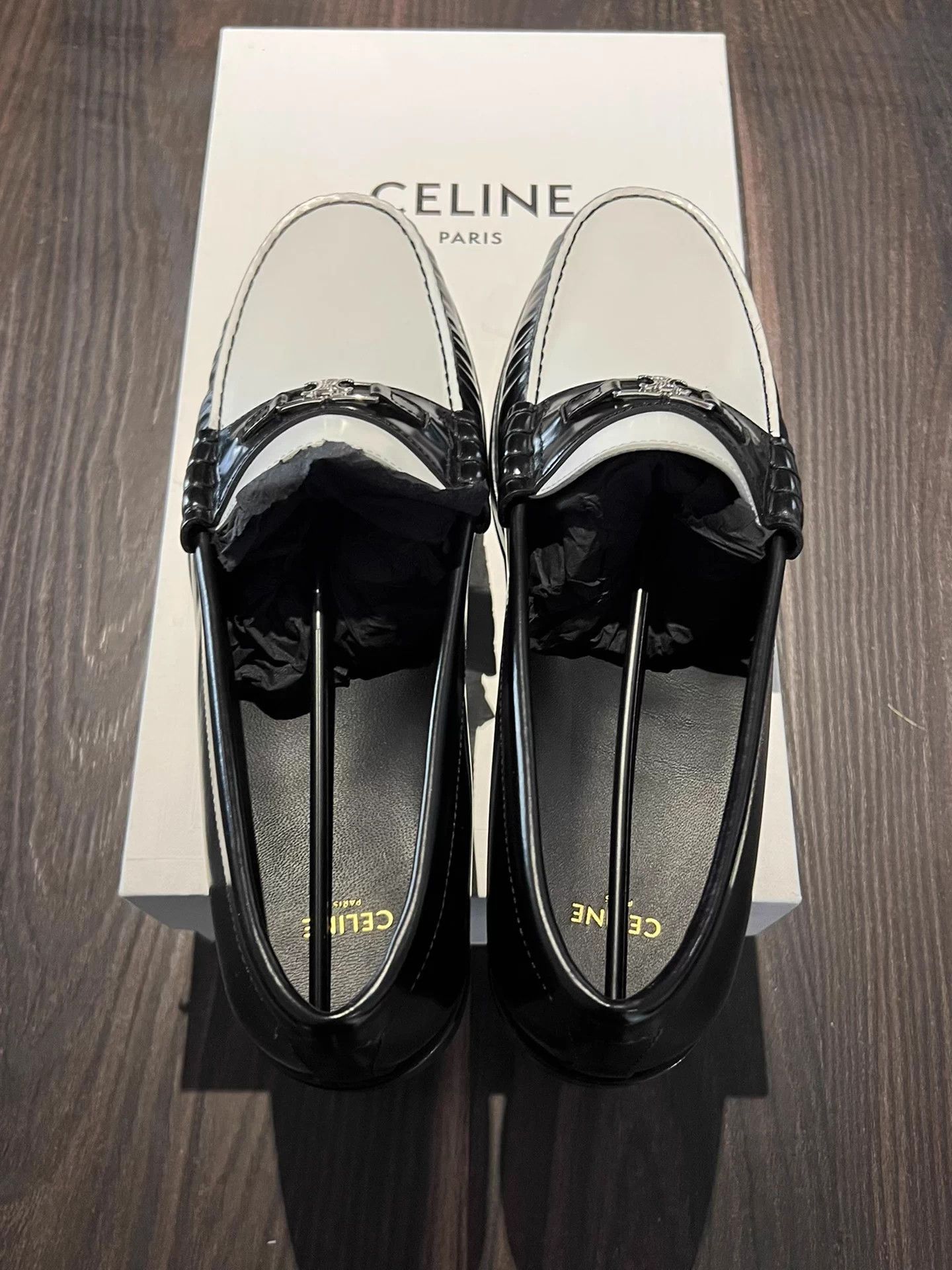 Celine CELINE Black/White Colorblock Leather Loafer 44 Size US 11 / EU 44 - 2 Thumbnail