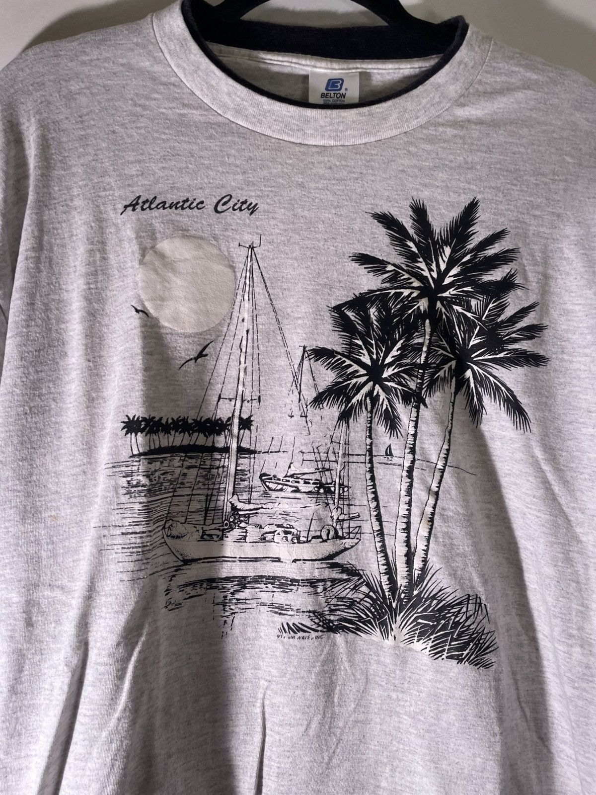Vintage 90’s VTG Vintage Atlantic City Beach Landscape Art T Shirt Size US L / EU 52-54 / 3 - 3 Thumbnail