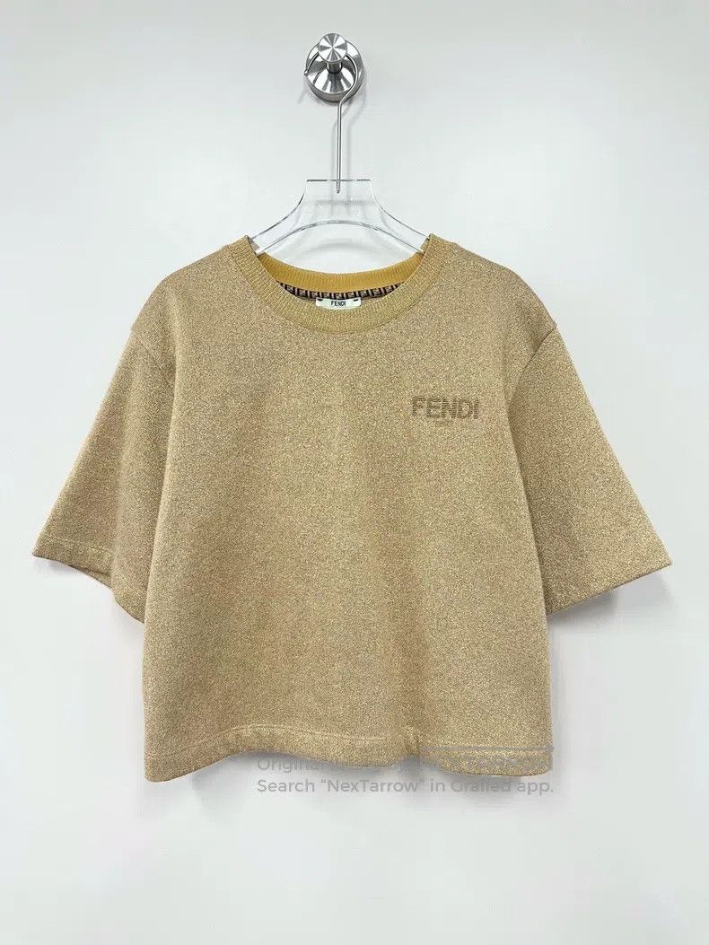Fendi Fendi Gold glitter front letter logo short-sleeved Size M / US 6-8 / IT 42-44 - 1 Thumbnail