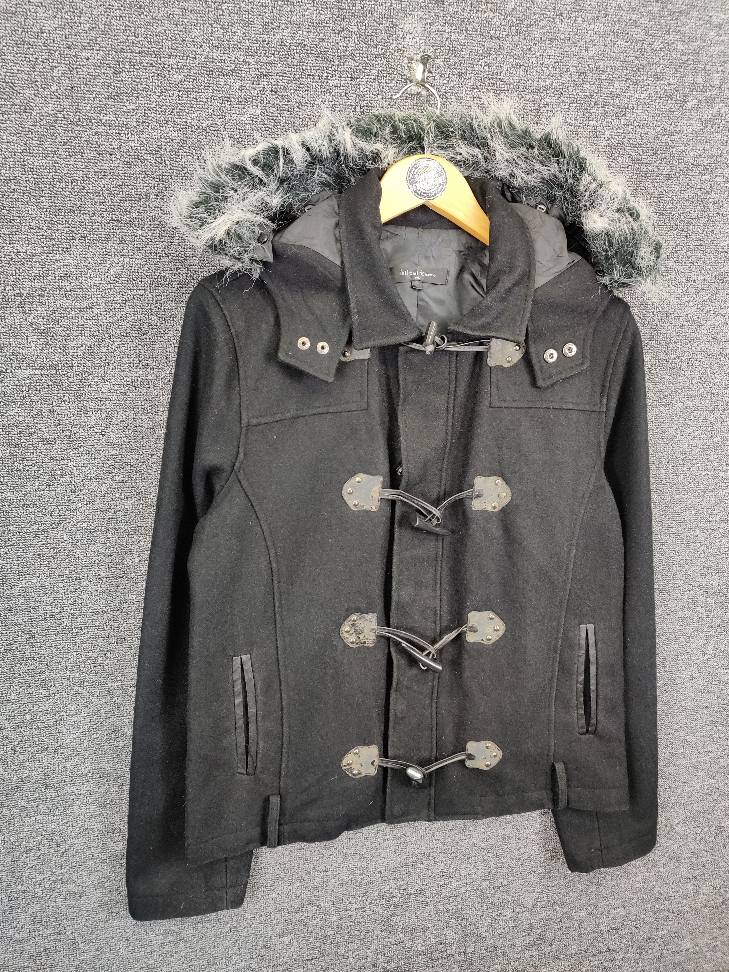 In The Attic Vintage In The Attic Wool Duffle Fur Hooded Coat Size US L / EU 52-54 / 3 - 7 Thumbnail