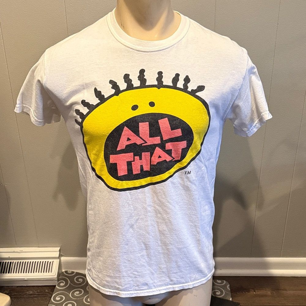Nickelodeon Z Nickelodeon White and Yellow 'All That' Short Sleeve Tee Size US S / EU 44-46 / 1 - 1 Thumbnail