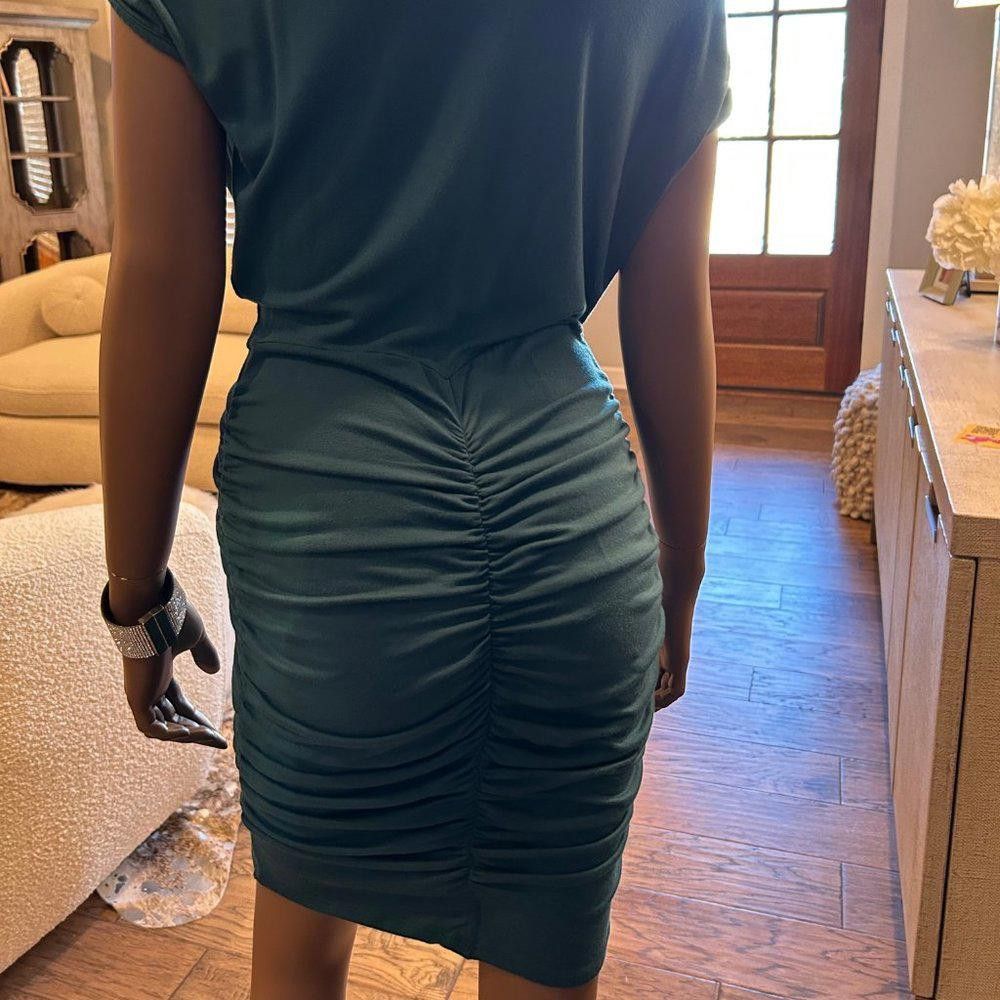 Designer Akiko Teal Green Ruched Dress Size M / US 6-8 / IT 42-44 - 8 Thumbnail