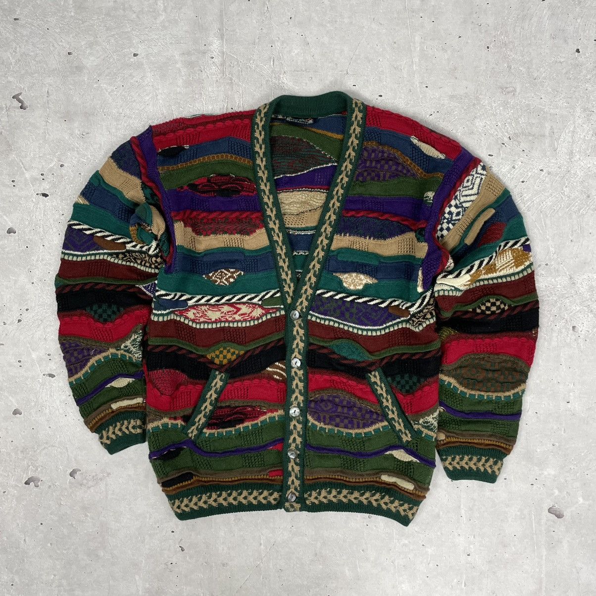 Coogi Vintage 80’s Coogi 3D knitted Cardigan Notorius B.I.G Size US M / EU 48-50 / 2 - 3 Thumbnail