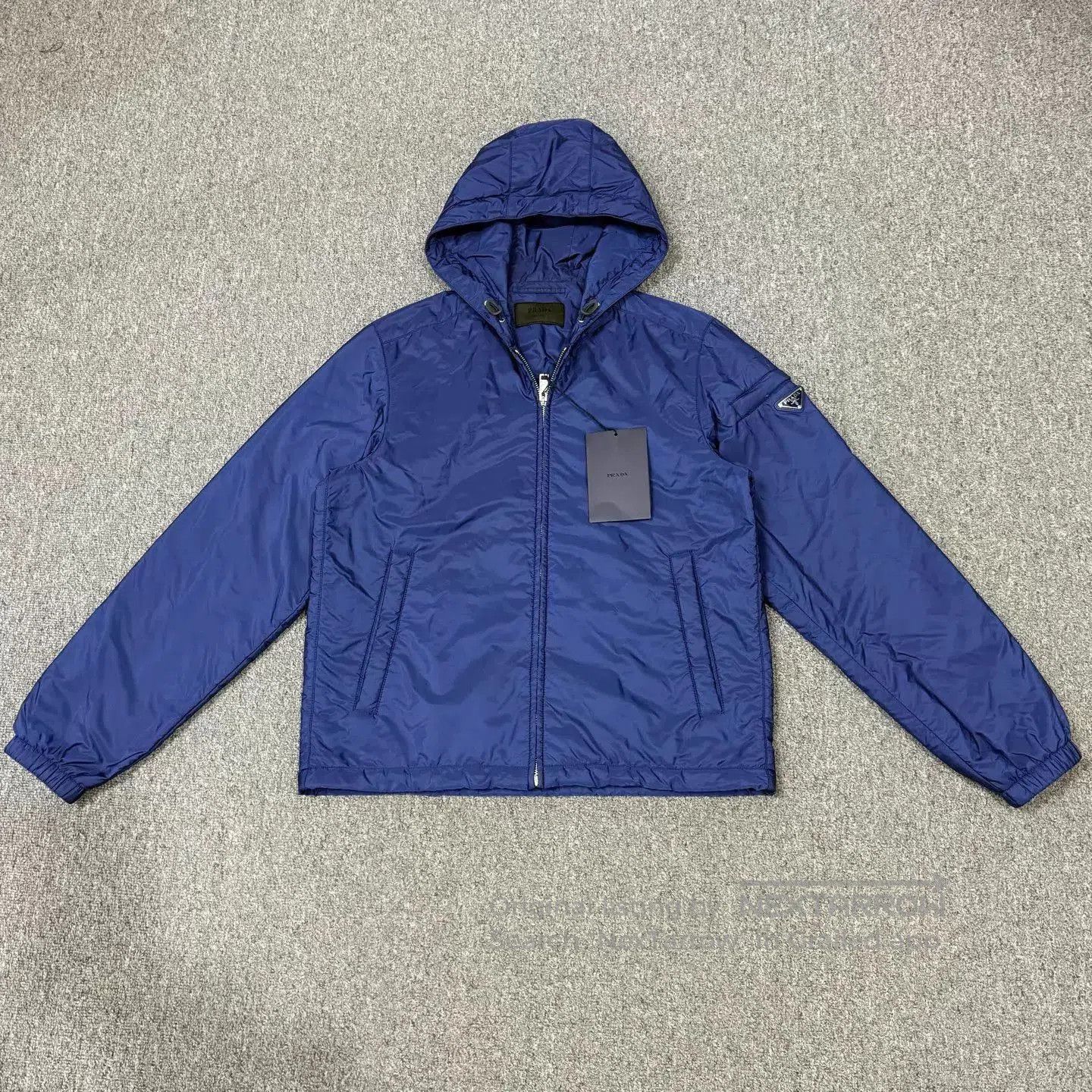 Prada Blue Hooded Light Jacket. Size US S / EU 44-46 / 1 - 1 Thumbnail