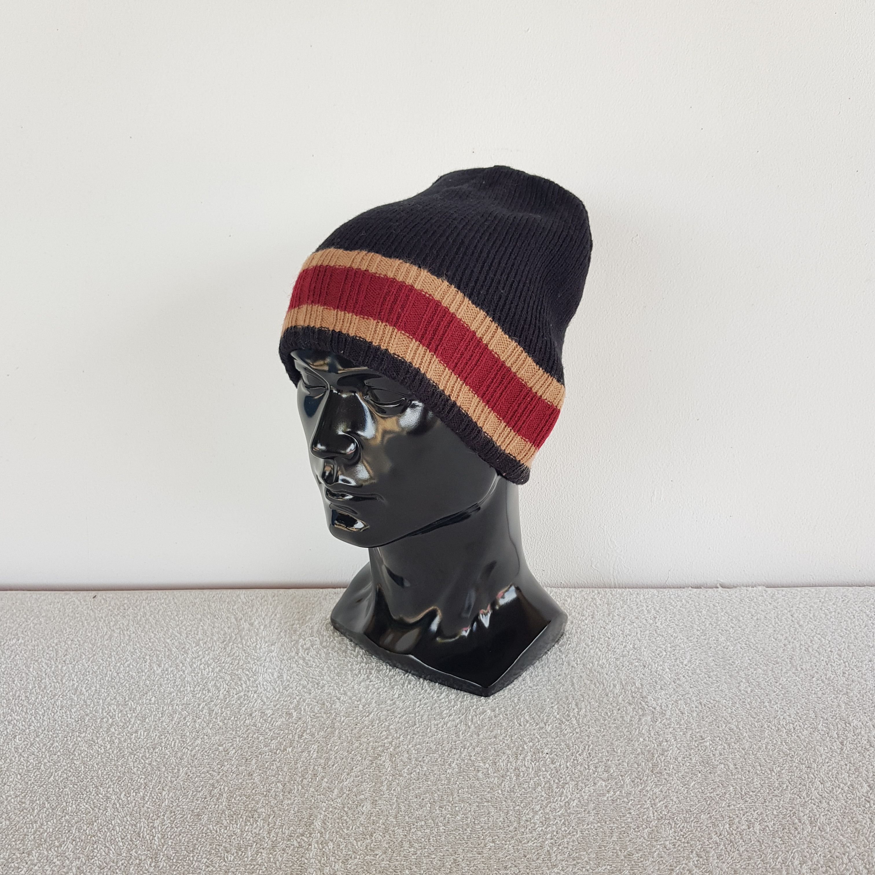 Other Vintage Homeless Stripe Beanie Knit Crochet Snow Caps Hats Size ONE SIZE - 1 Thumbnail