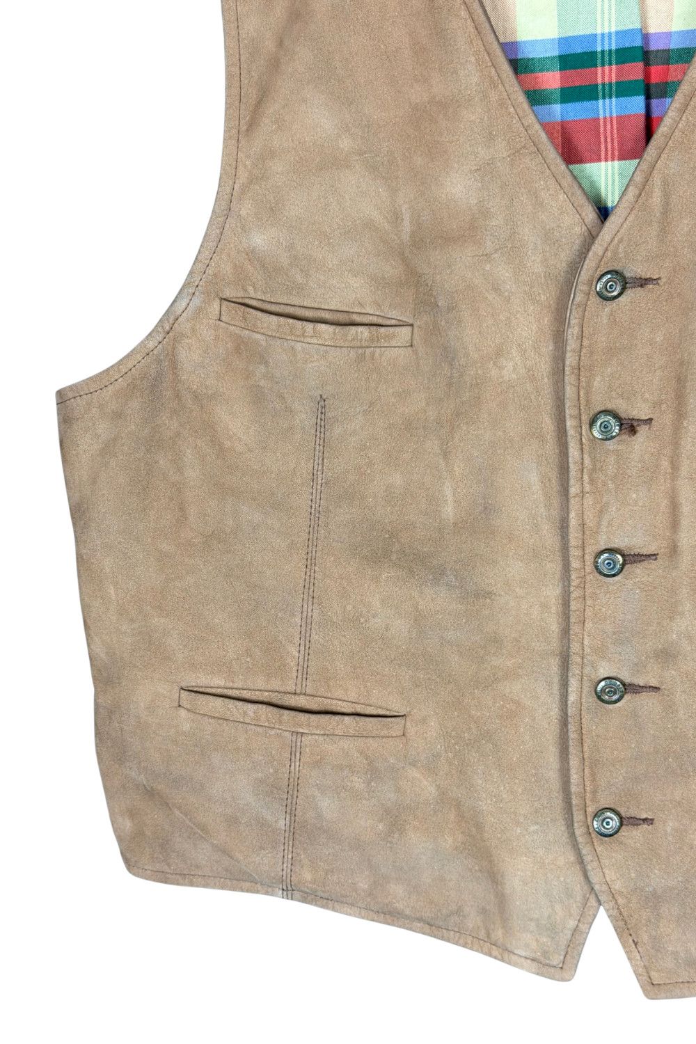 RRL Ralph Lauren Early Double RL Triple Star Madras Lined Western Waistcoat Size US L / EU 52-54 / 3 - 11 Thumbnail