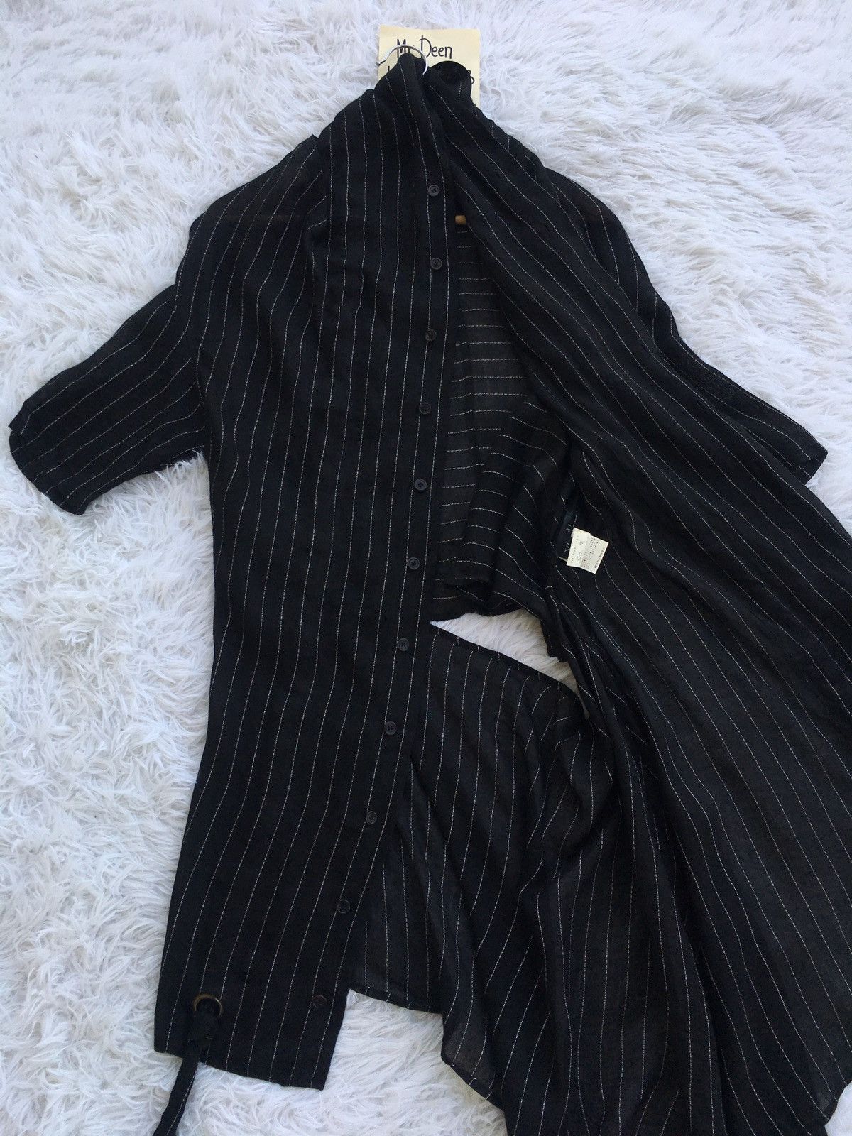 Yohji Yamamoto Rare Vintage Y’s Yohji Yamamoto Linen Stripes Cardi Size US M / EU 48-50 / 2 - 9 Thumbnail