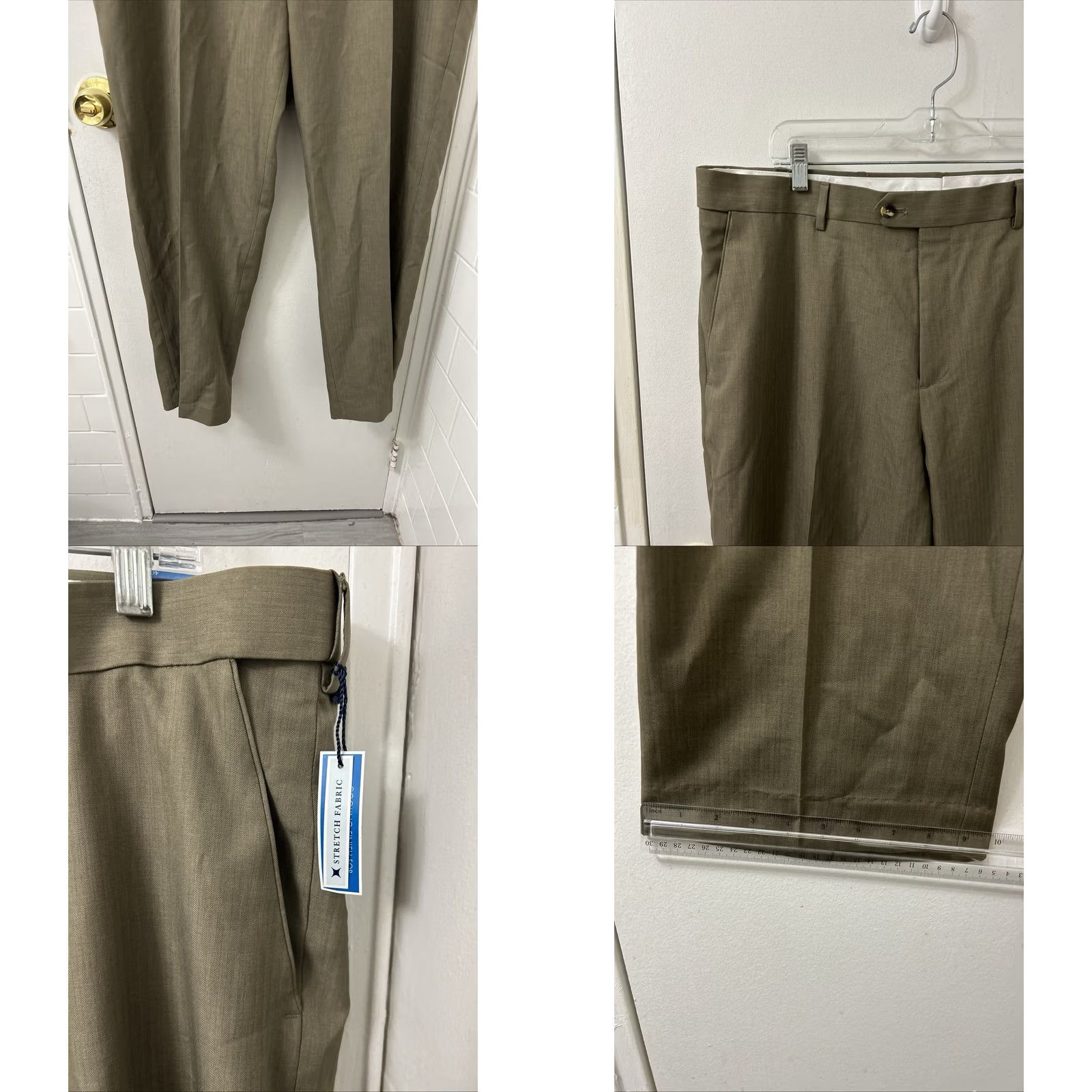 Croft & Barrow Croft & Barrow True Comfort Dress Pants Mens 40x30 Olive Brown Herringbone NWT Size US 40 / EU 56 - 8 Thumbnail
