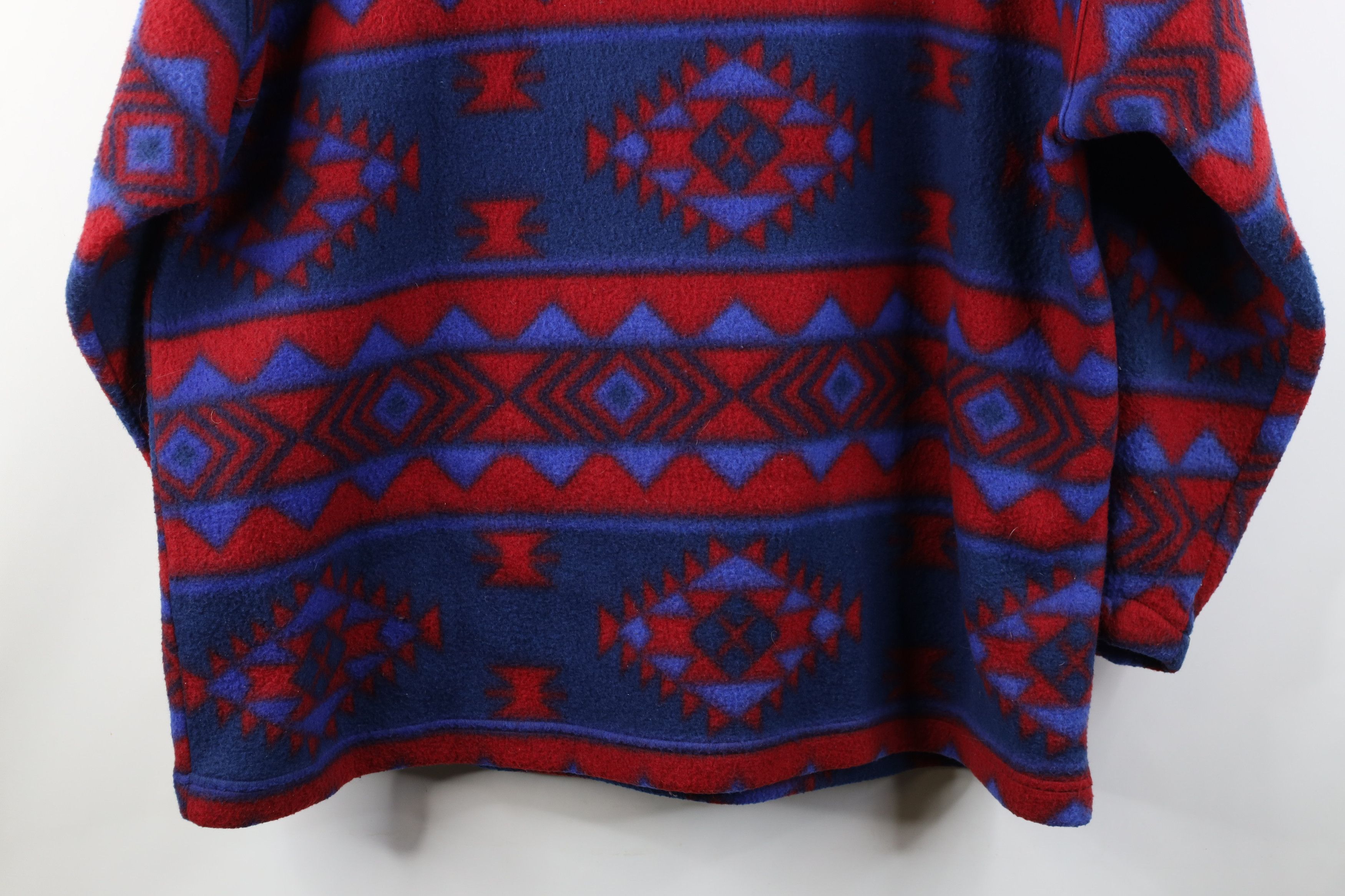 Vintage Vintage 90s Streetwear Southwestern Fair Isle Fleece Hoodie Size US L / EU 52-54 / 3 - 10 Thumbnail