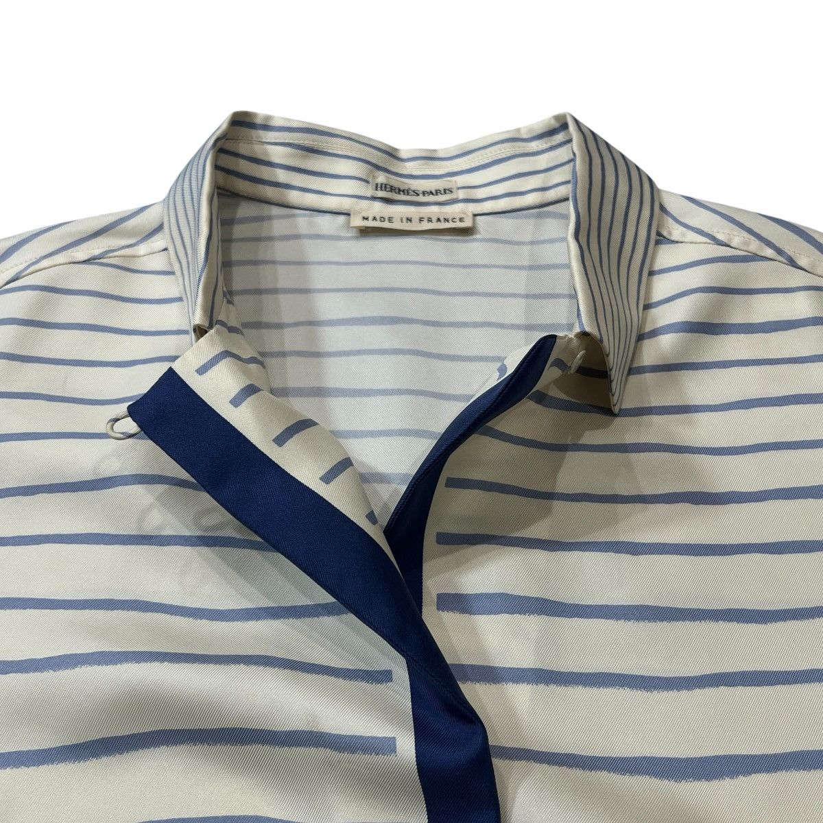 Hermes HERMES Blue Stripe Blouse Size XS / US 0-2 / IT 36-38 - 2 Thumbnail