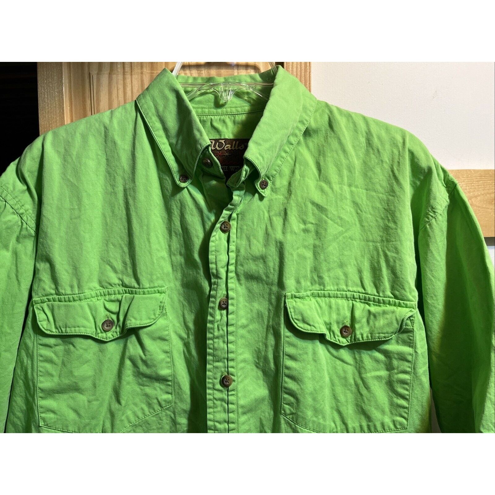 Walls Walls Vintage Shirt Men’s L Green Short Sleeve Pockets Ranch Size US L / EU 52-54 / 3 - 5 Thumbnail