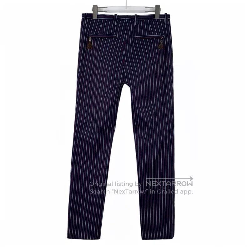 Louis Vuitton Louis Vuitton 23 dark blue tailored striped slacks pants Size US 38 / EU 54 - 2 Thumbnail
