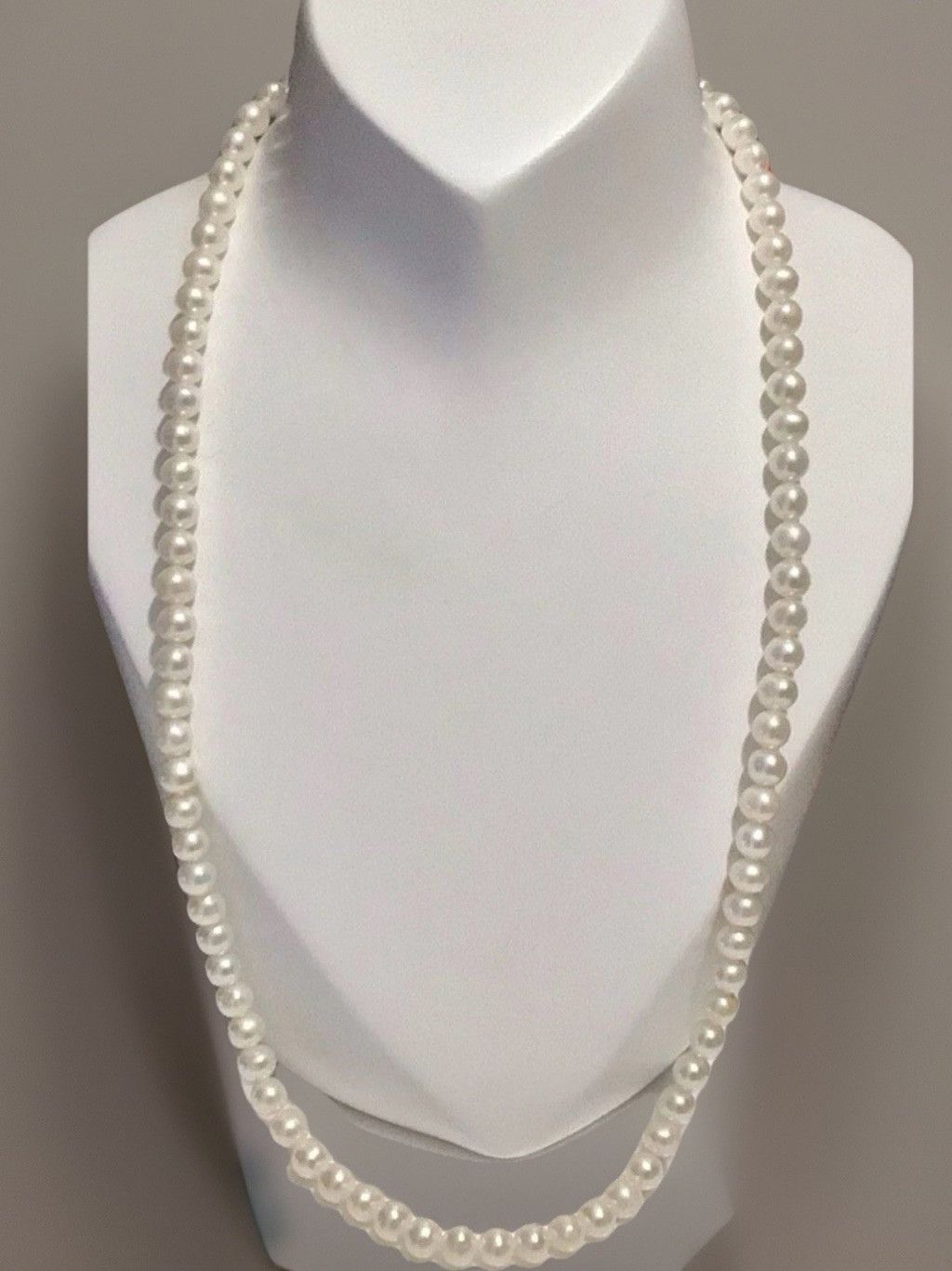 Starter Vintage Stauer 925 Sterling Silver 6mm White Cultured Real P Size ONE SIZE - 1 Thumbnail