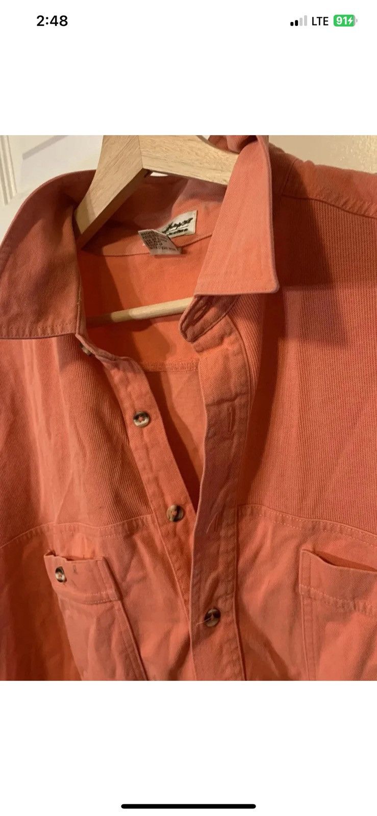 Norm Thompson Vtg Norm Thompson mens sz XL orange button shirt polo Size US XL / EU 56 / 4 - 1 Thumbnail