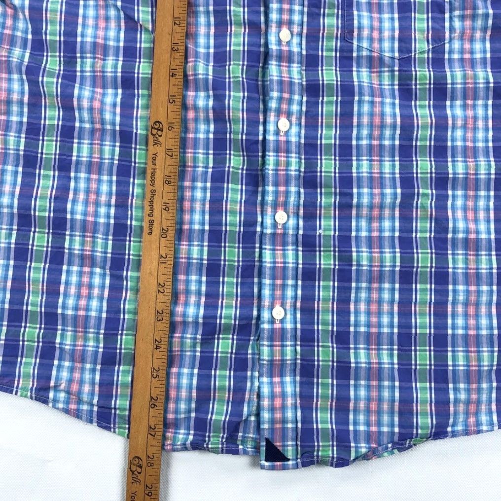 UNTUCKit UNTUCKIT Men's L Blue Green Pink Plaid Button-Down Casual Shirt Long Sleeve Size US L / EU 52-54 / 3 - 5 Thumbnail