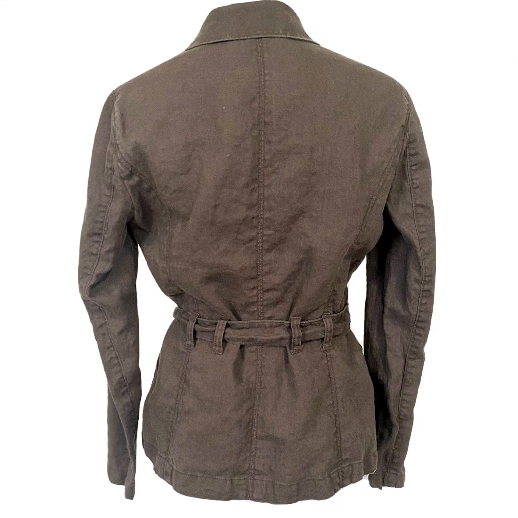 Eddie Bauer Eddie Bauer Women’s Linen Jacket Utility Belted Brown Button Front Sz Petite 10 Size L / US 10 / IT 46 - 4 Thumbnail