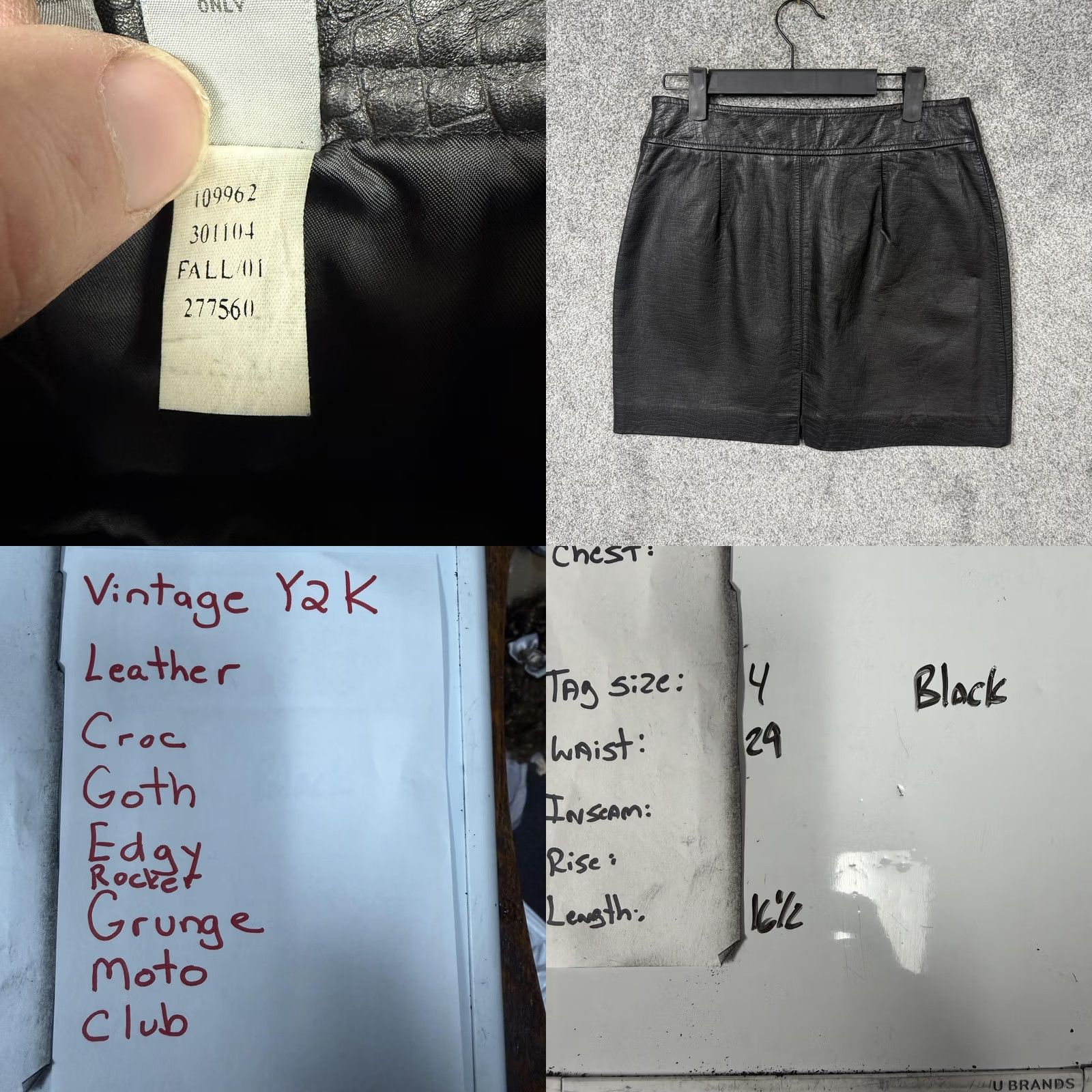 Old Navy VINTAGE Old Navy Skirt Womens 4 Black Leather Croc Goth Edgy Rocker Grunge Moto Club Skirt Size 4 Womens Black Leather Croc Gothic Size 27" / US 4 / IT 40 - 8 Thumbnail