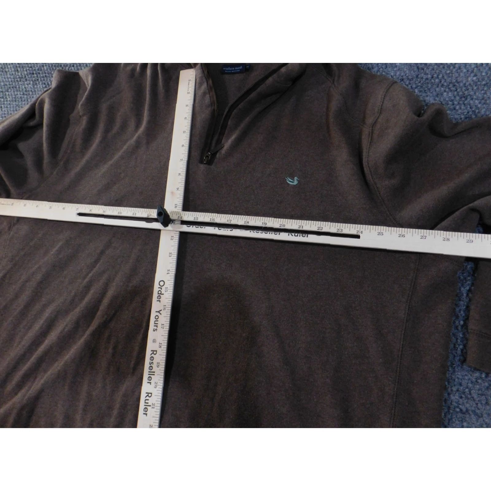 Logo 7 Southern Marsh Pullover Mens 2XL Brown Quarter Zip Lightweight Sweatshirt Logo Size US XXL / EU 58 / 5 - 7 Thumbnail