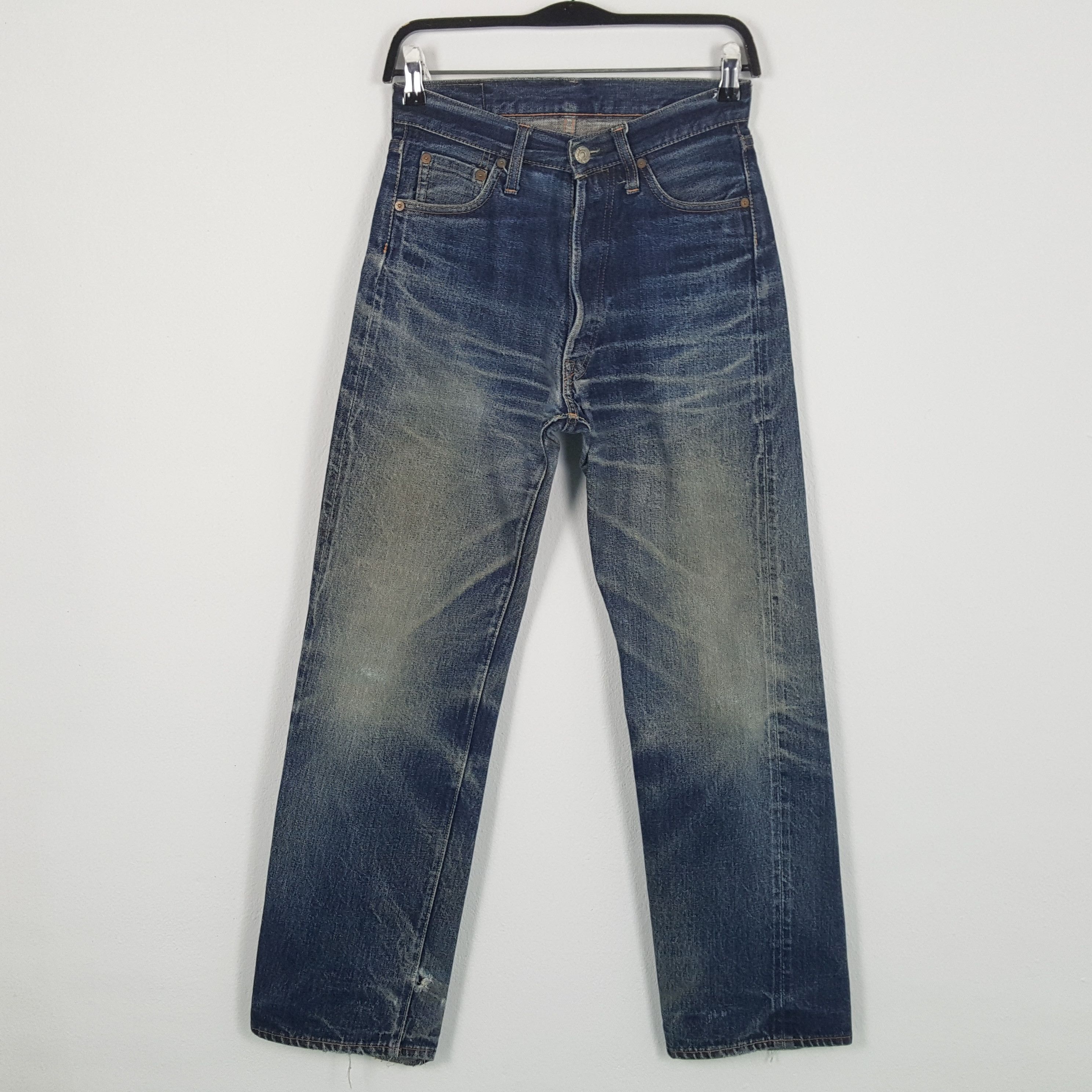 image of Denime Authentic Japanese Streetwear Style Distressed Jeans in Blue Jean, Men's (Size 26)
