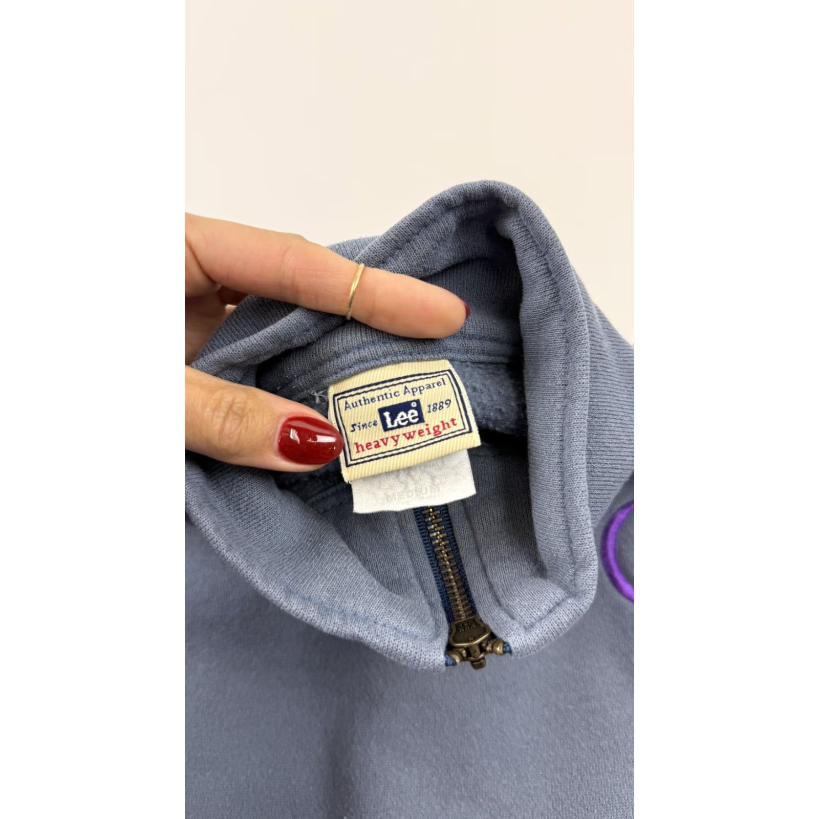 Lee VINTAGE Lee Sweatshirt Mens Medium Gray 1/4 Zip Heavyweight Fleece Relay For Life Logo Embroidered Mens Size US M / EU 48-50 / 2 - 3 Thumbnail