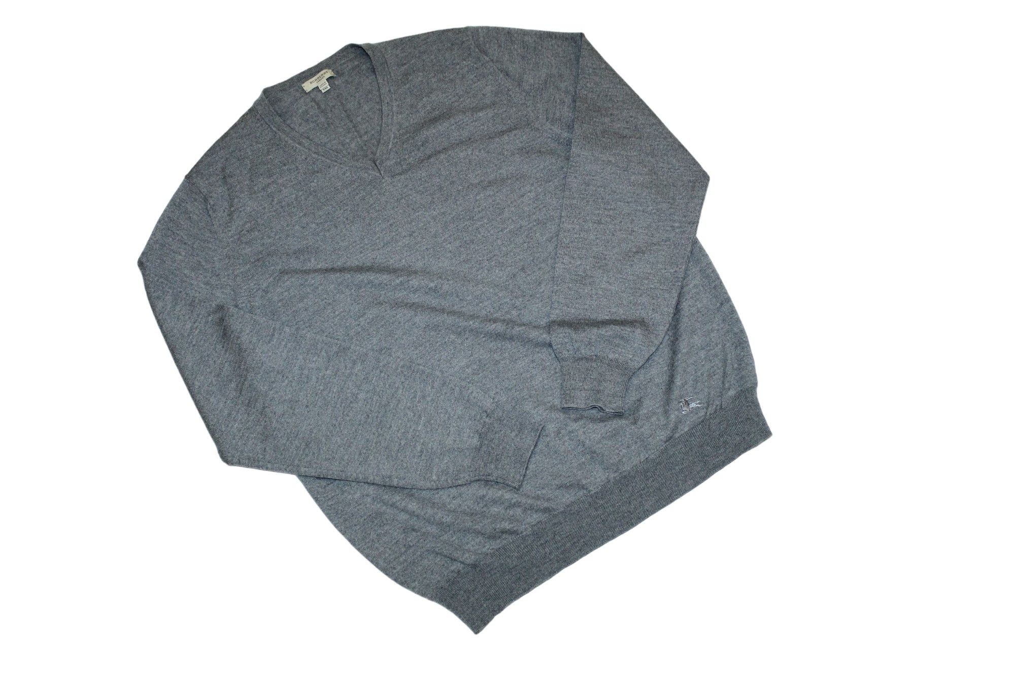 Burberry Burberry London Classic Logo Embroidery V-neck Wool Jumper Size US XXL / EU 58 / 5 - 1 Thumbnail