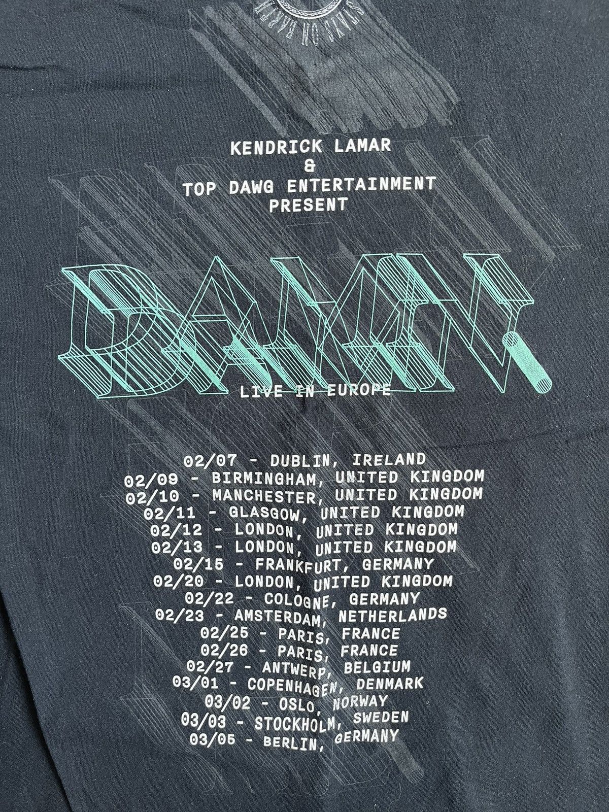 Other Kendrick Lamar DAMN TDE 2018 EU Tour Black T-shirt Size US S / EU 44-46 / 1 - 10 Thumbnail