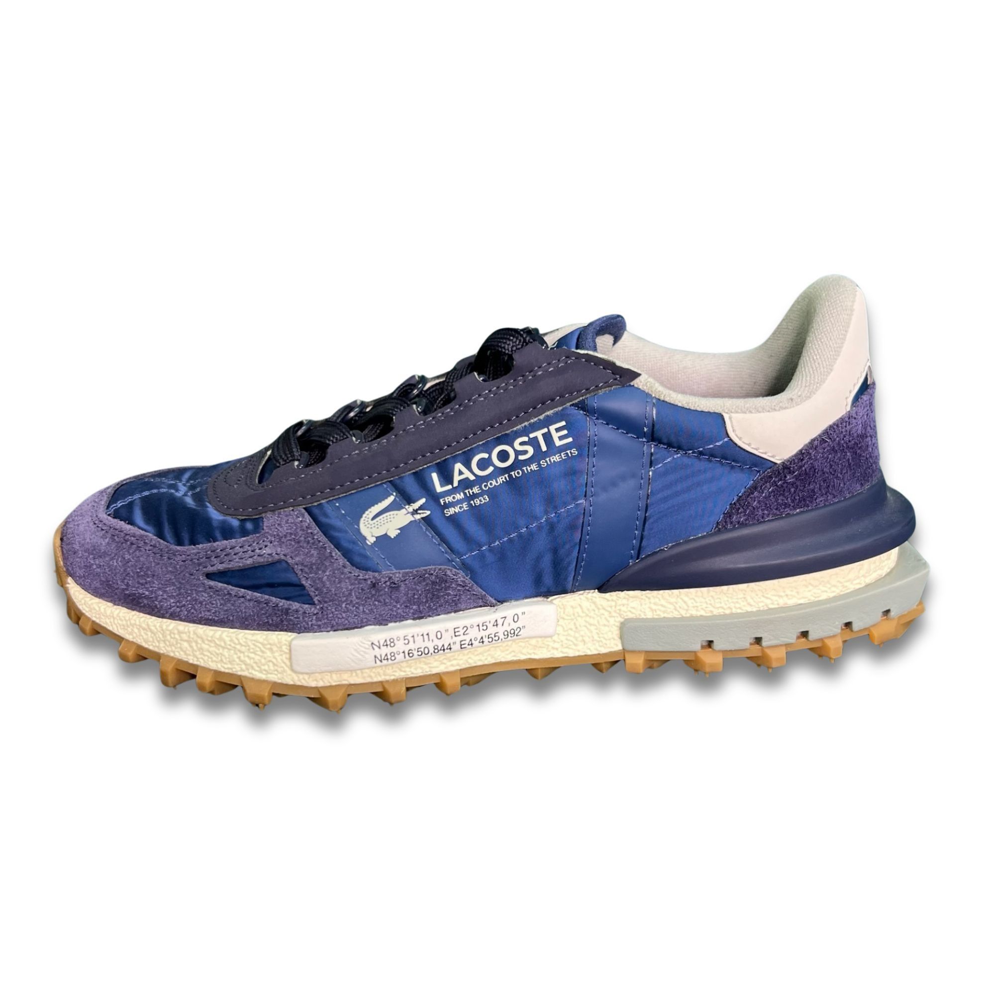 Lacoste LACOSTE Mens Elite Active Textile Sneakers Size 7.5 Blue & W Size US 7.5 / IT 37.5 - 3 Thumbnail