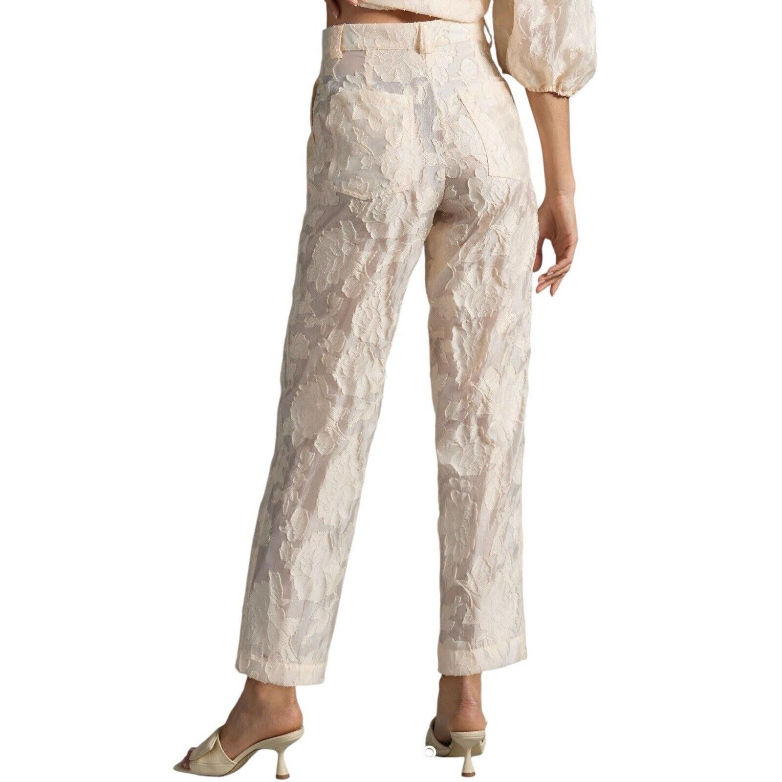 Anthropologie Stella Nova Anthropologie Jill Jacquard Pants Floral Size 2 Size 26" / US 2 / IT 38 - 4 Thumbnail