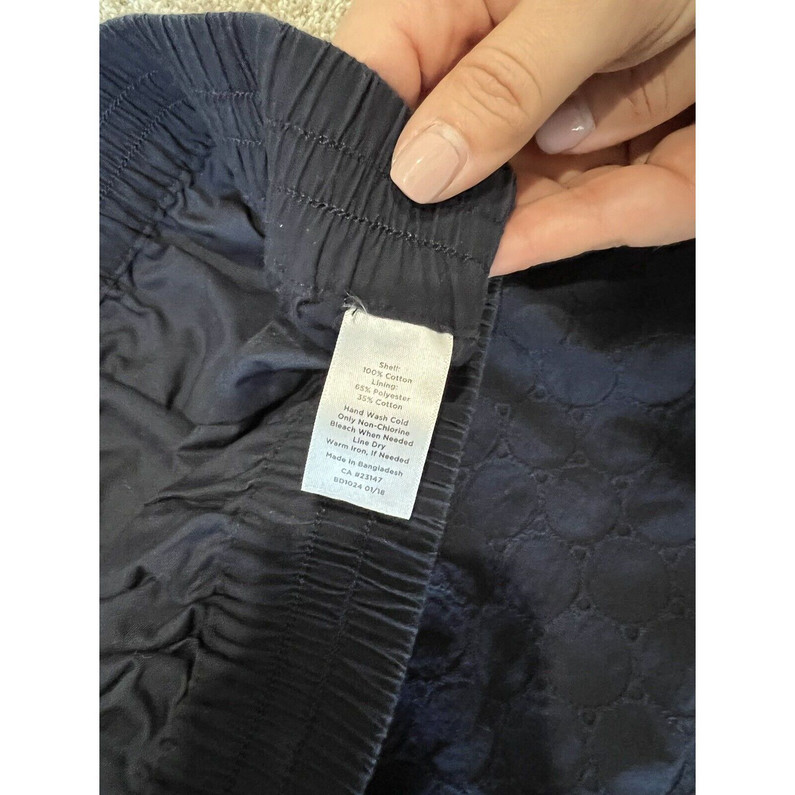 Other Talbots Women Skirt Black Cotton Embroidered Elastic Waist s Size 30" / US 8 / IT 44 - 7 Thumbnail