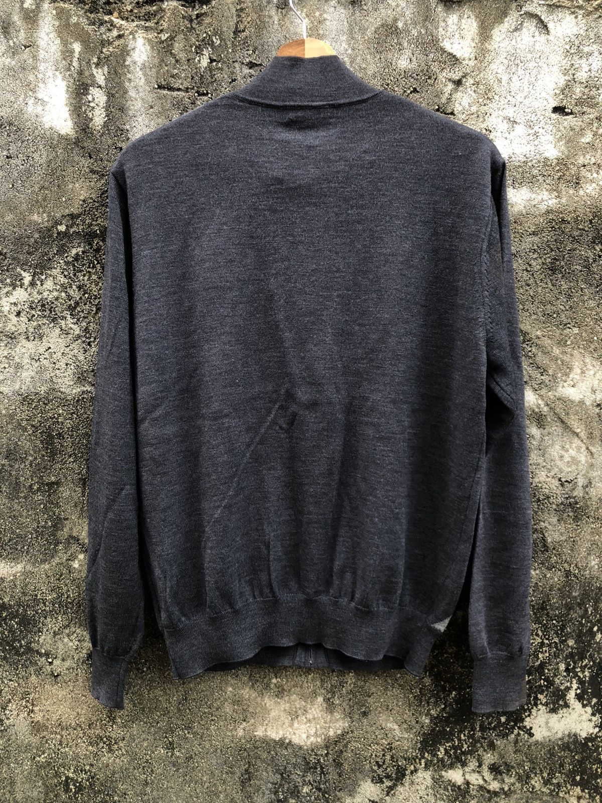 Burberry × Vintage Vintage Burberry London Zipper Knitwear Diamond Pattern Size US M / EU 48-50 / 2 - 2 Thumbnail