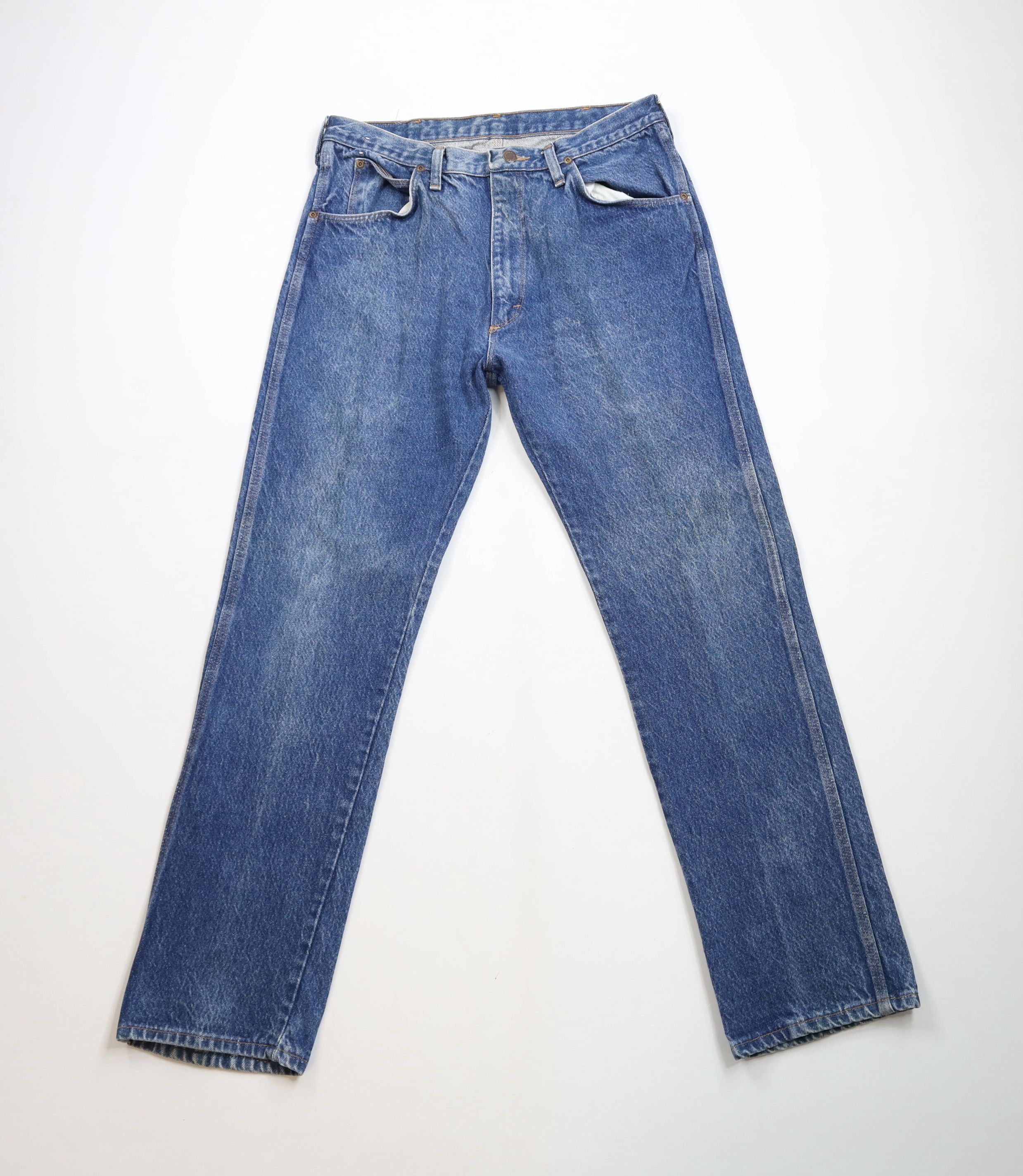 Vintage × Wrangler Vintage 90s Wrangler Leg Denim Jeans Blue Cotton USA Size US 34 / EU 50 - 1 Thumbnail
