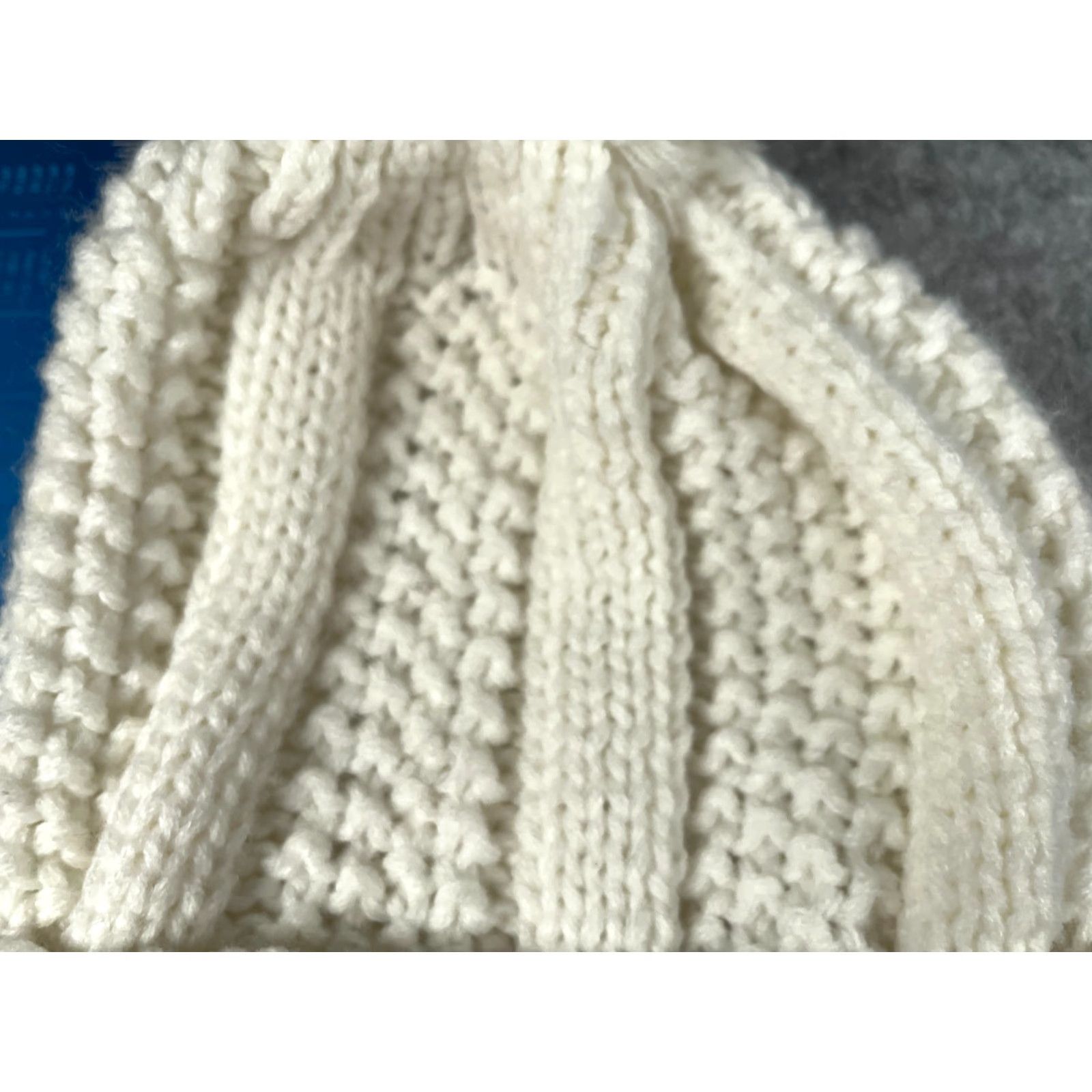 Vintage Unbranded Beanie One Size Adult White Knit 100% Acrylic Lhs International Toque Snow Pom Winter Fall Spring Summer Unisex Adults Hat/Cap Mens, Womens Size ONE SIZE - 3 Thumbnail
