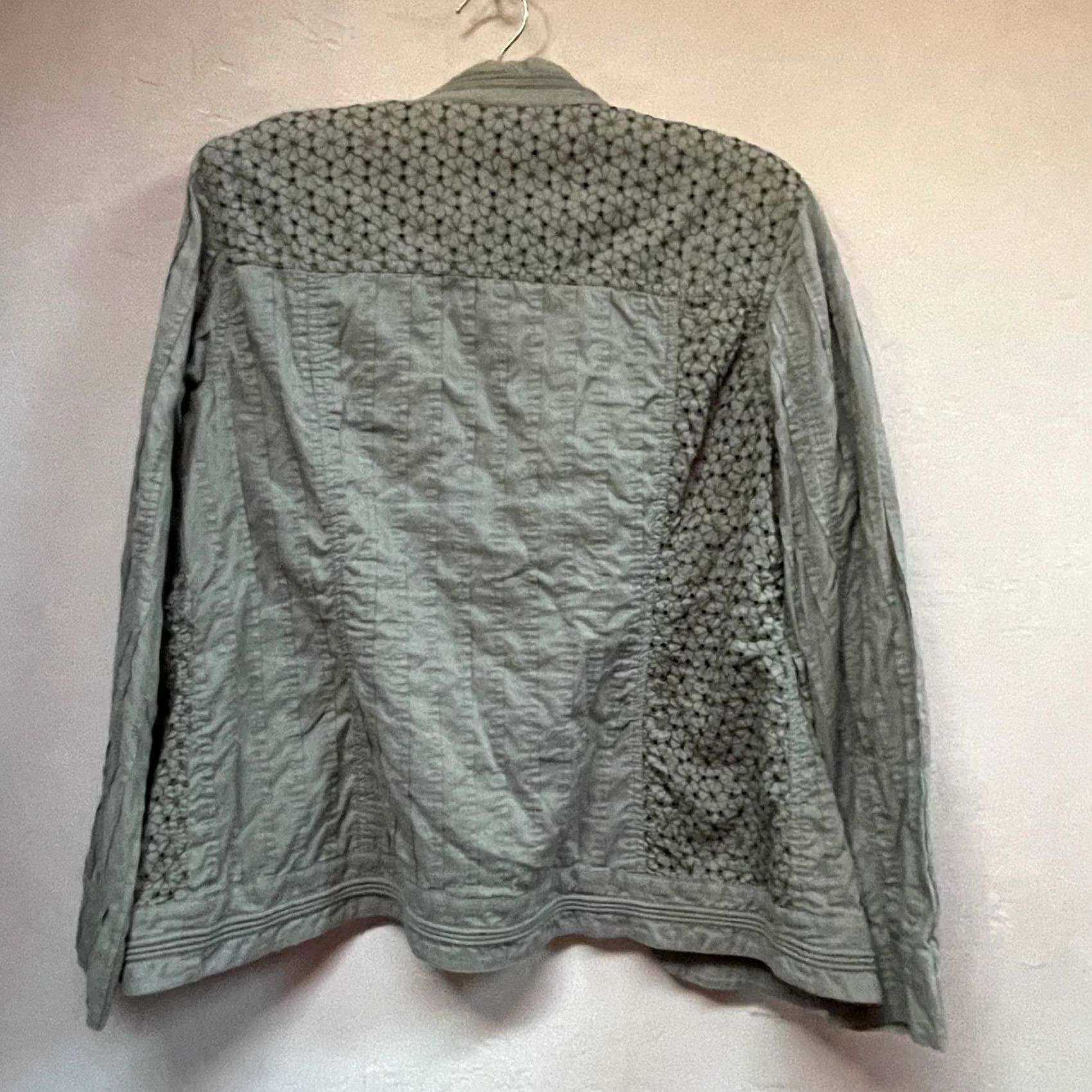 Vintage Chico’s Additions Jacket Cardigan Olive Green Cotton Open Front Size 2 Womens Size XS / US 0-2 / IT 36-38 - 2 Thumbnail