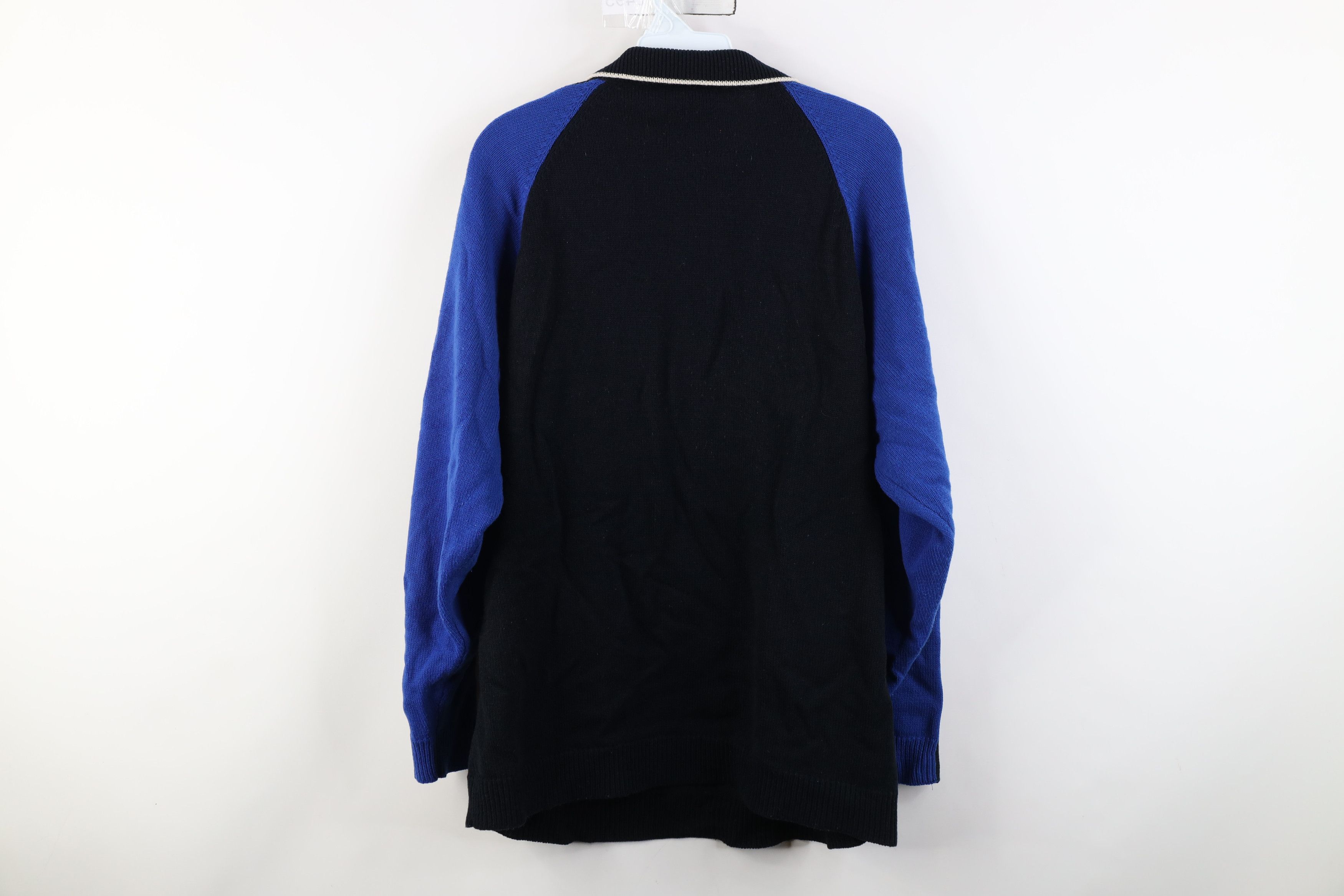 Vintage Vintage 90s Streetwear Striped Knit Collared 1/4 Zip Sweater Size US XL / EU 56 / 4 - 9 Thumbnail
