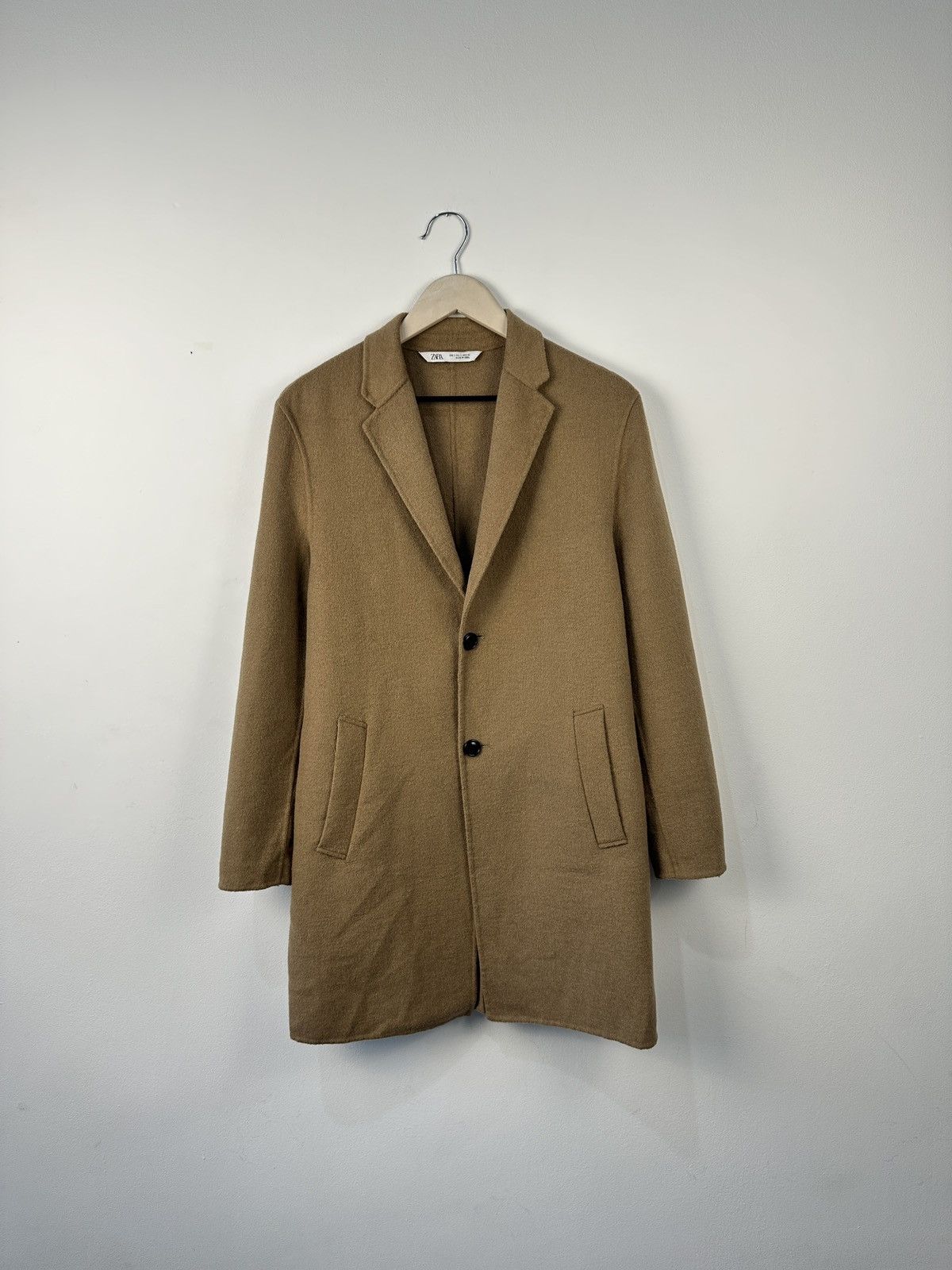 Zara Zara Camel Wool Blend Coat Overcoat Classic Single Breasted Size US M / EU 48-50 / 2 - 1 Thumbnail