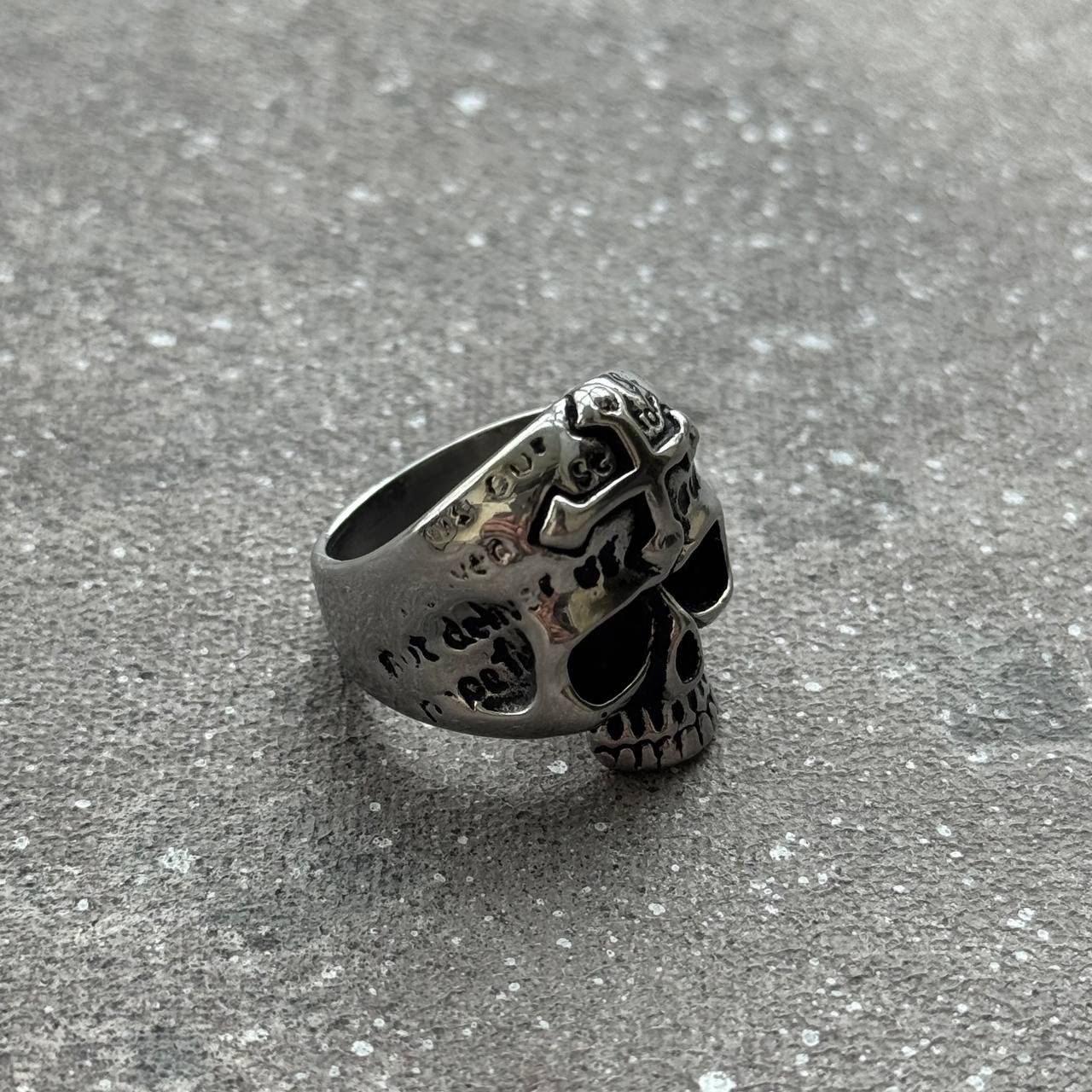 Vintage Gothic Skull 💀 Vintage Silver Ring Size ONE SIZE - 3 Thumbnail