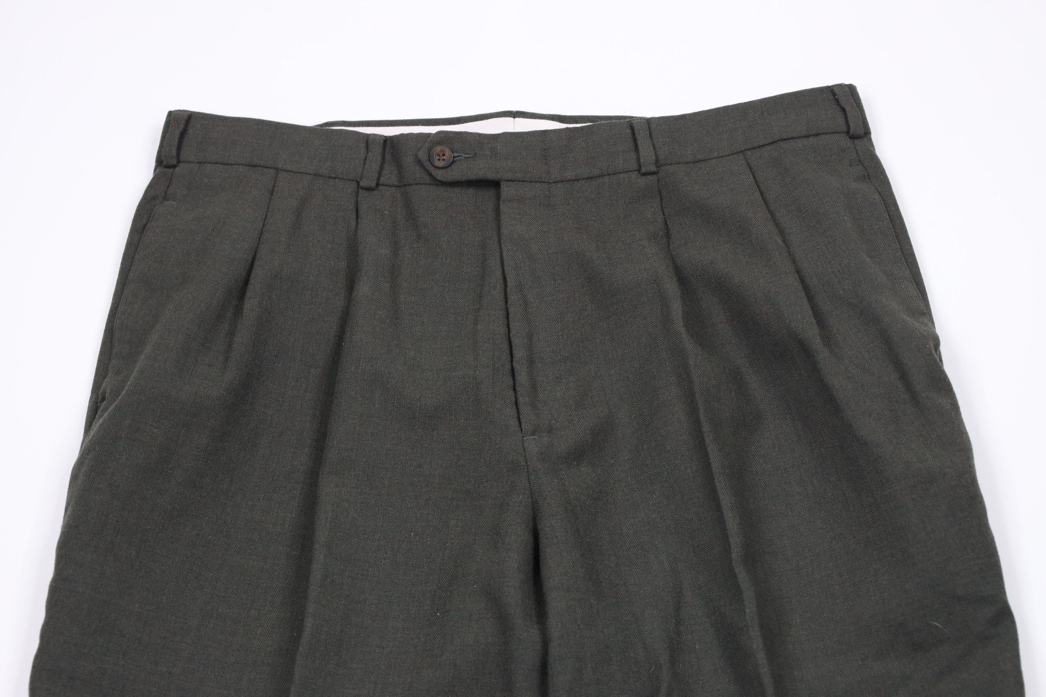 Vintage Vintage 90s Streetwear Herringbone Cuffed Wide Leg Pants Size US 36 / EU 52 - 2 Thumbnail