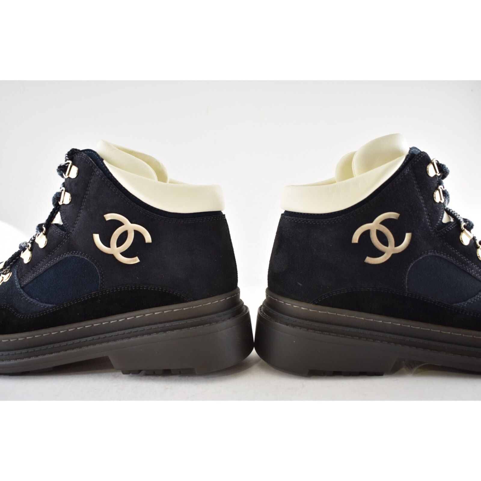 Chanel Chanel 23C Blue Black CC Combat Lace Up Tie Ankle Short Size US 12 / IT 42 - 10 Thumbnail