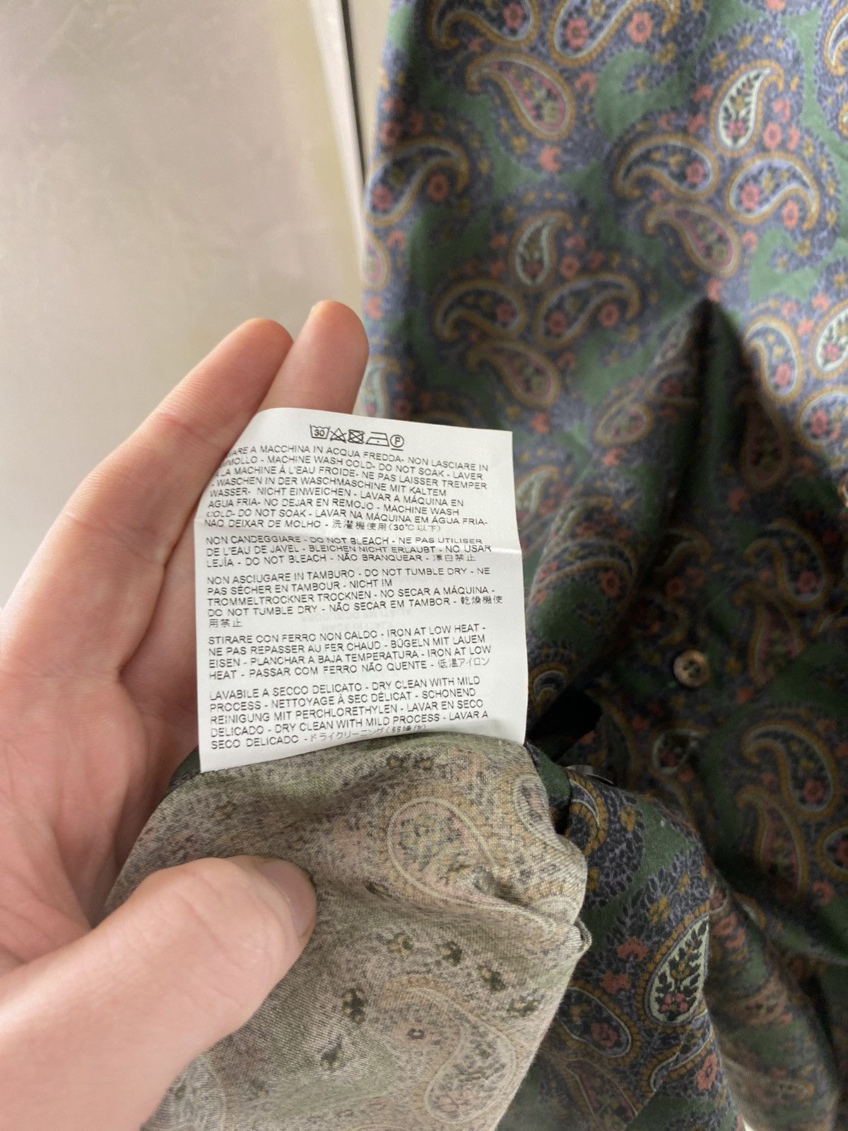 Etro Etro Vintage Style Green/Purple Paisley Cotton Shirt 43 Size US XL / EU 56 / 4 - 7 Thumbnail