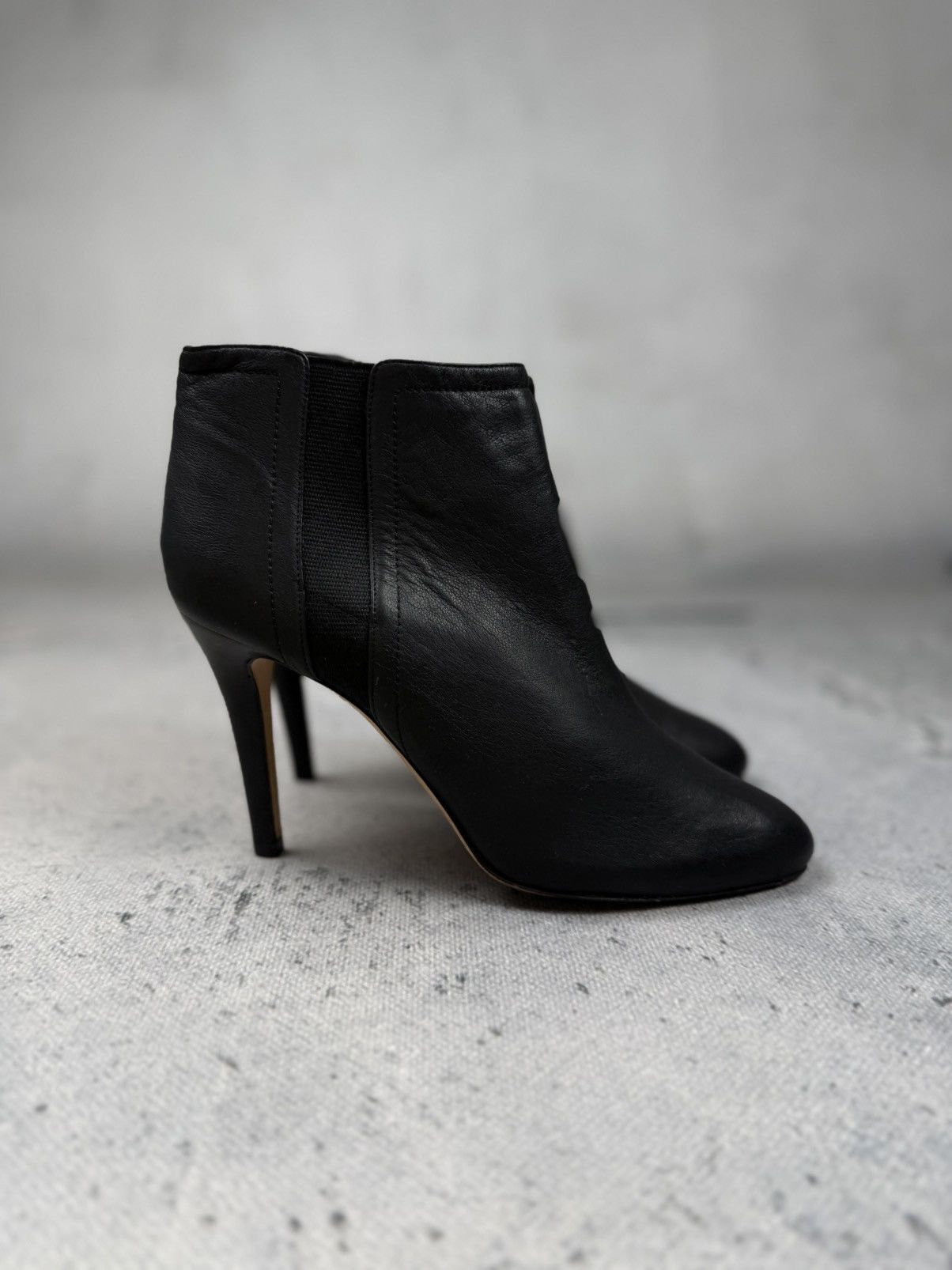 Jimmy Choo Jimmy Choo Black Leather Ankle Boots Stiletto Heels Italy Size US 7 / IT 37 - 1 Thumbnail