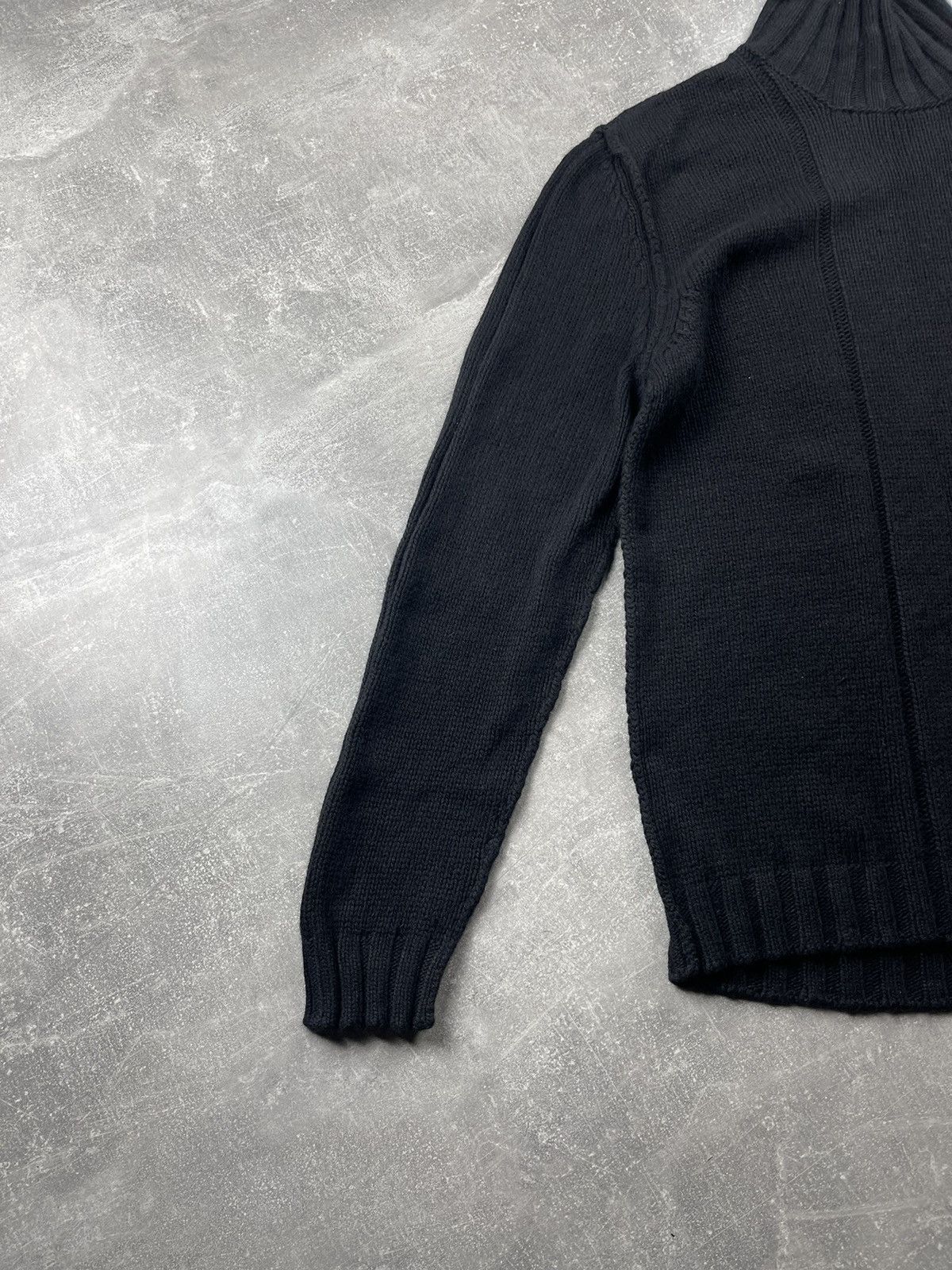 Just Cavalli Just Cavalli Black Wool Lace Up Detail Turtleneck Sweater Size US XL / EU 56 / 4 - 5 Thumbnail