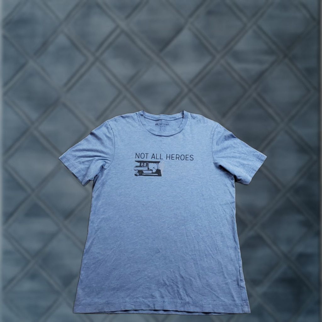 TravisMathew Travis Mathew T Shirt Mens Small Blue Hero Pima Cotton Graphic Not All Heroes Crew Neck Short Sleeve Regular Fit Size US S / EU 44-46 / 1 - 1 Thumbnail