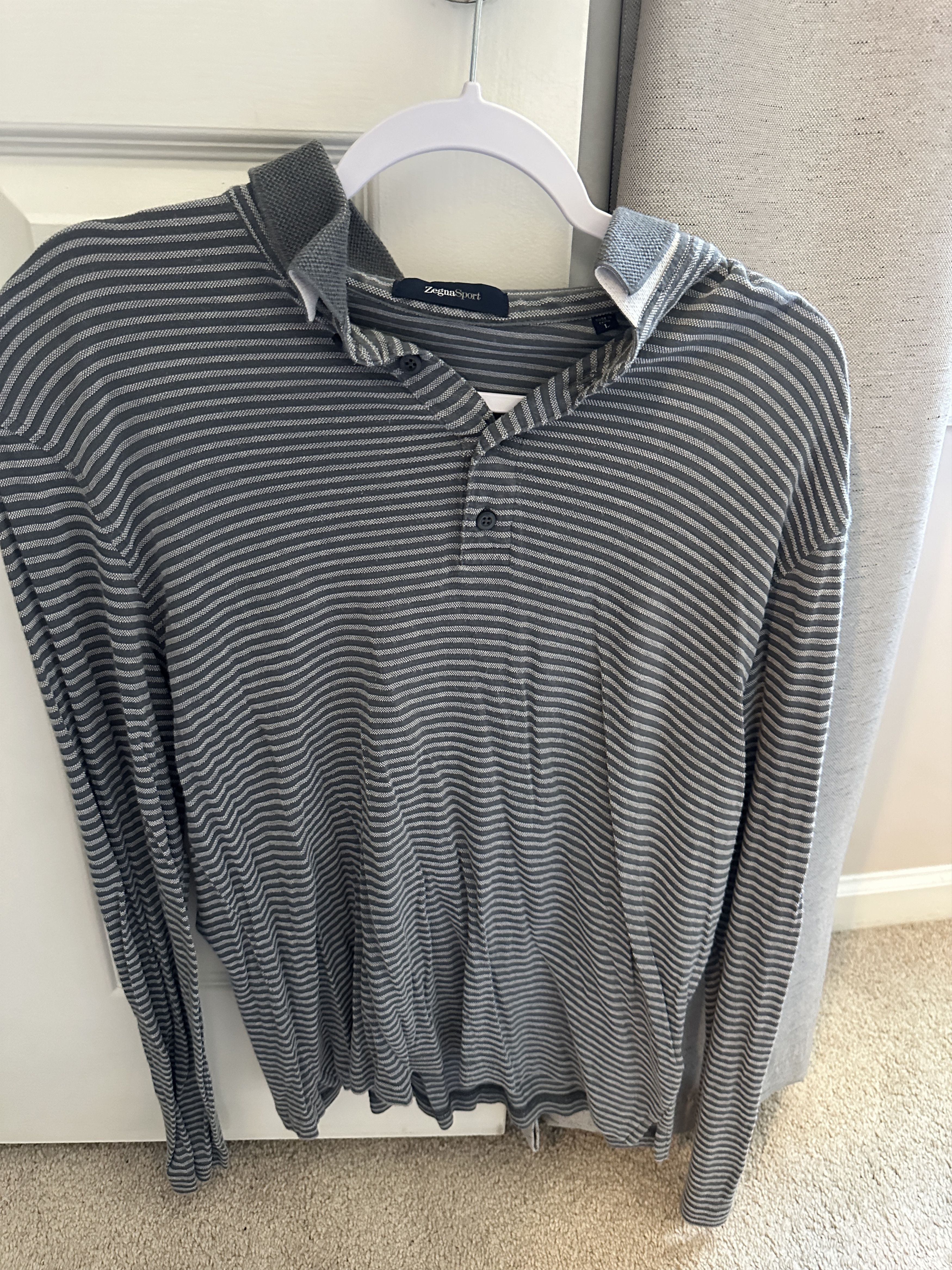 Ermenegildo Zegna Zegna Sports Men's Stripped Long Sleeve Shirt Size US L / EU 52-54 / 3 - 1 Thumbnail
