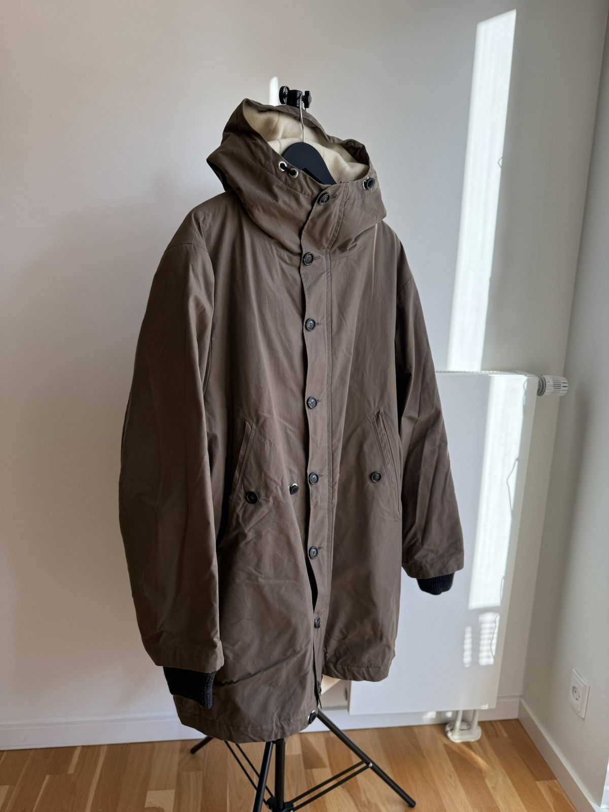 HANSEN Garments Hansen waxed cotton hooded parka with wool lining - size XL Size US XL / EU 56 / 4 - 4 Thumbnail