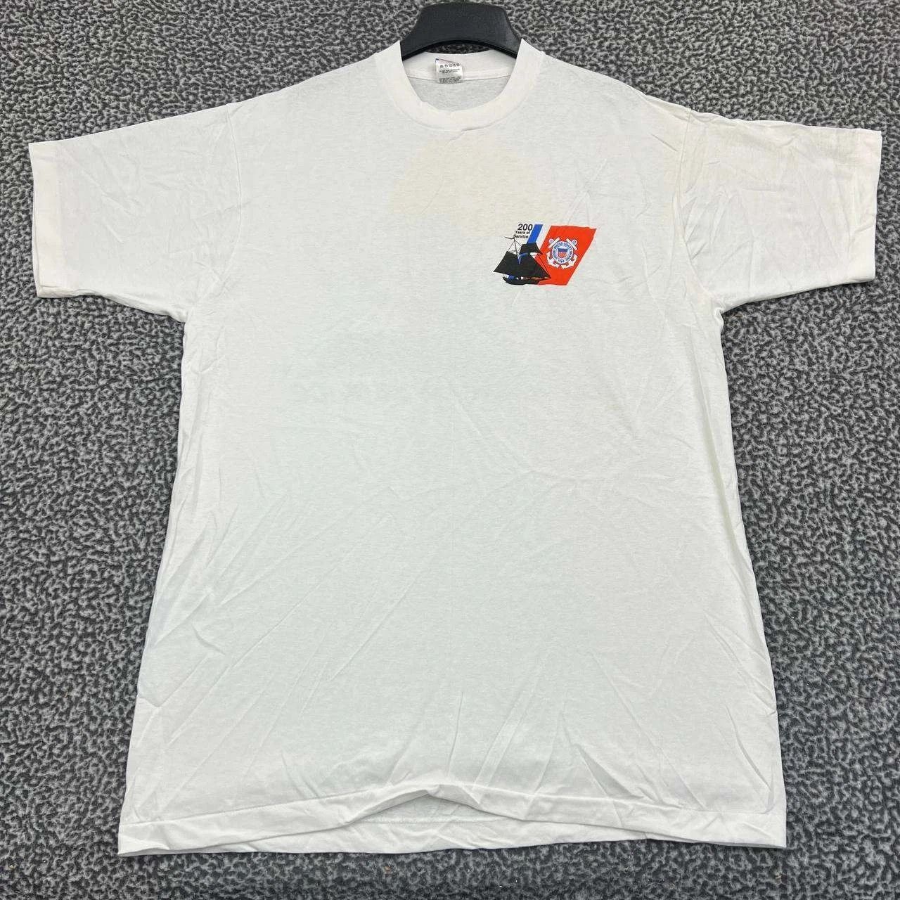 Fruit Of The Loom Vintage US Coast Guard Shirt Men XL White Deadstock New Size US XL / EU 56 / 4 - 2 Thumbnail