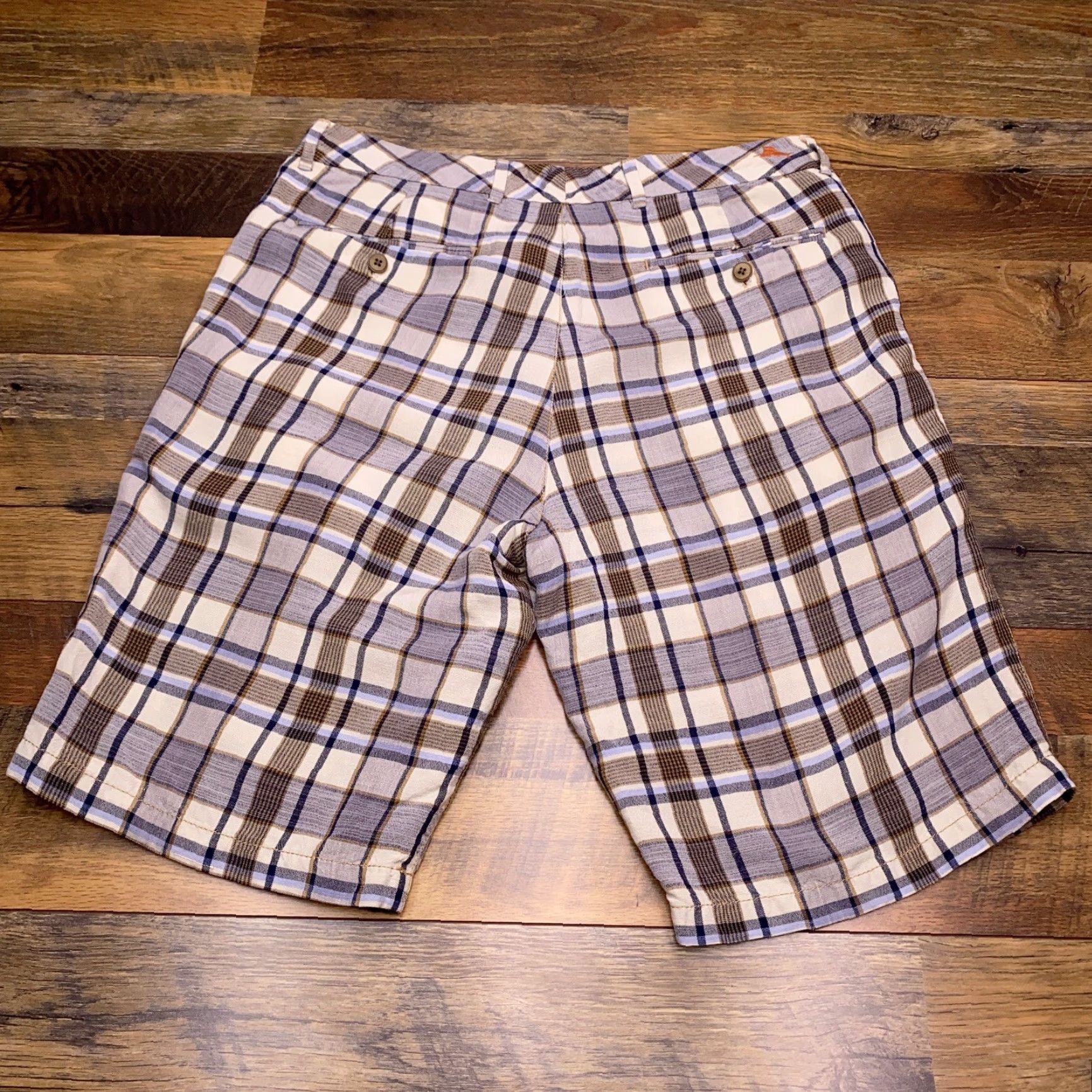 Tommy Bahama Tommy Bahama Shorts Adult 32 Linen Paradise Nation Flat Front Plaid Marlin Mens Size US 32 / EU 48 - 2 Thumbnail